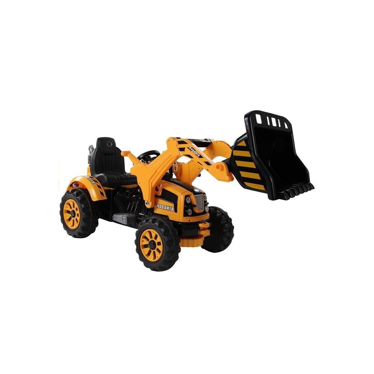 Wisam Elektro-Kinderauto Elektrische Fahrt auf Traktor mit Schaufelbagger Orange