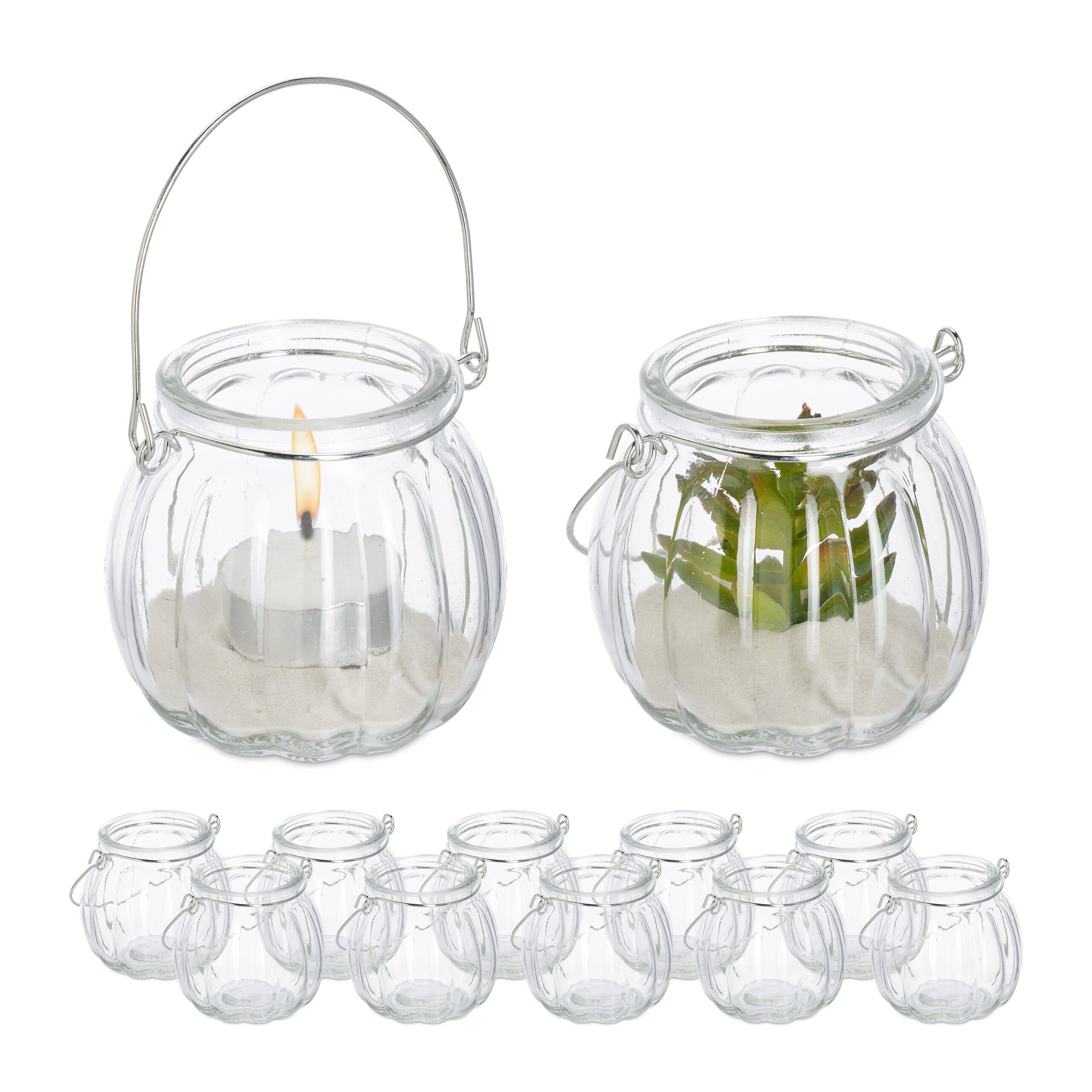 relaxdays Windlicht Glas 12er Set (12 St)