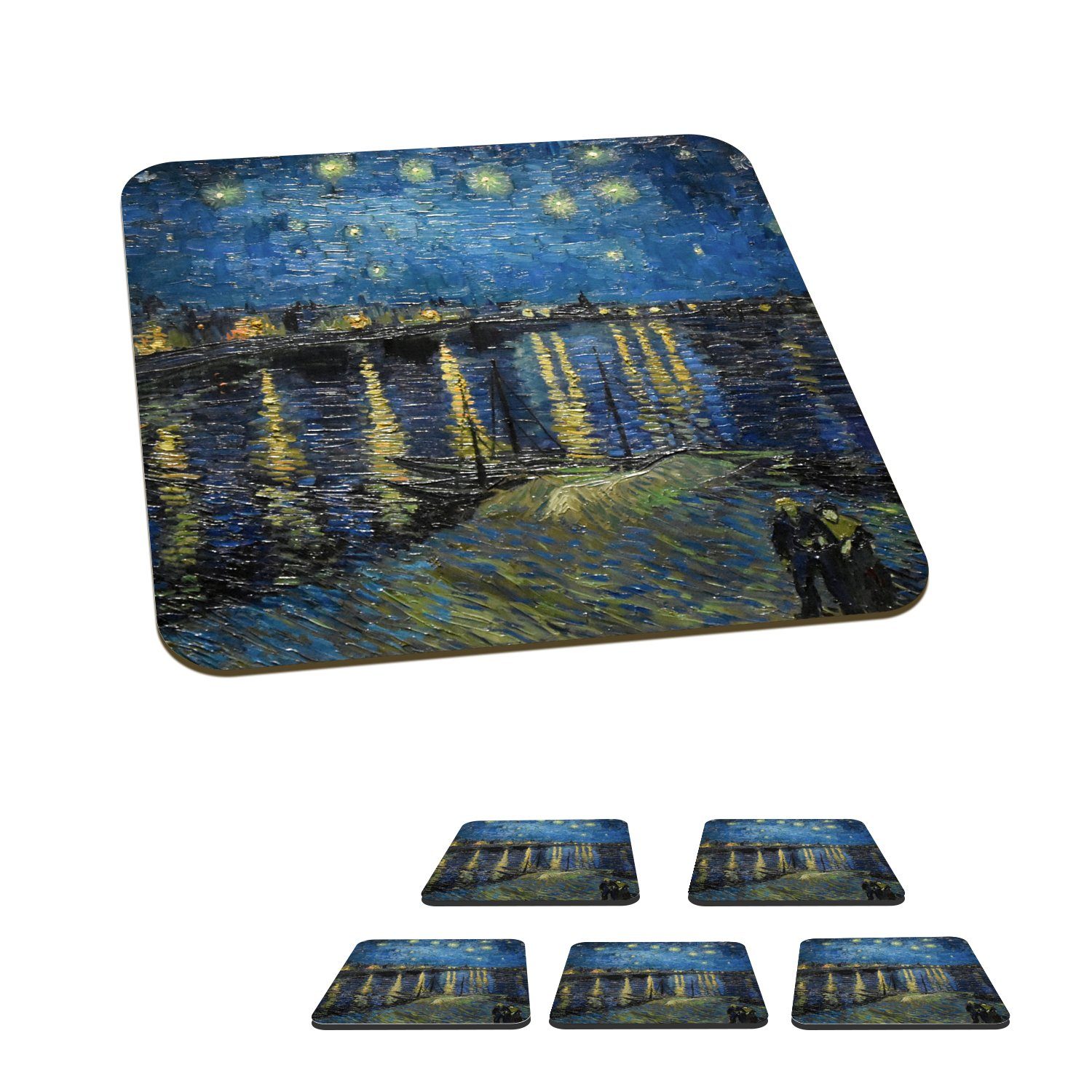 Brücke Untersetzer, Glasuntersetzer, MuchoWow 6-tlg., Alte Glasuntersetzer für Korkuntersetzer, Zubehör - Gogh - Tischuntersetzer, Meister, Van Tasse Gläser,