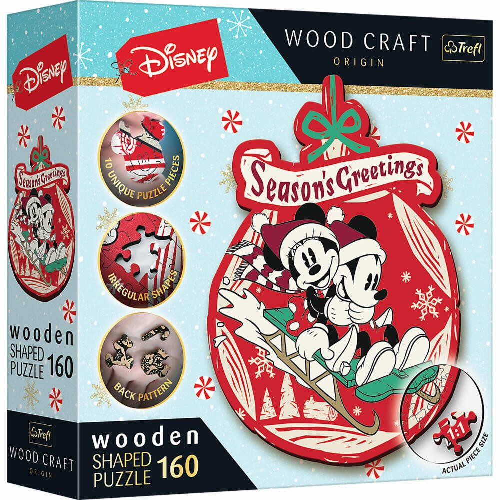 Trefl Пазлы Wood Craft Disney - Mickey und Minnis Weihnachtsab, 160 Пазлыteile