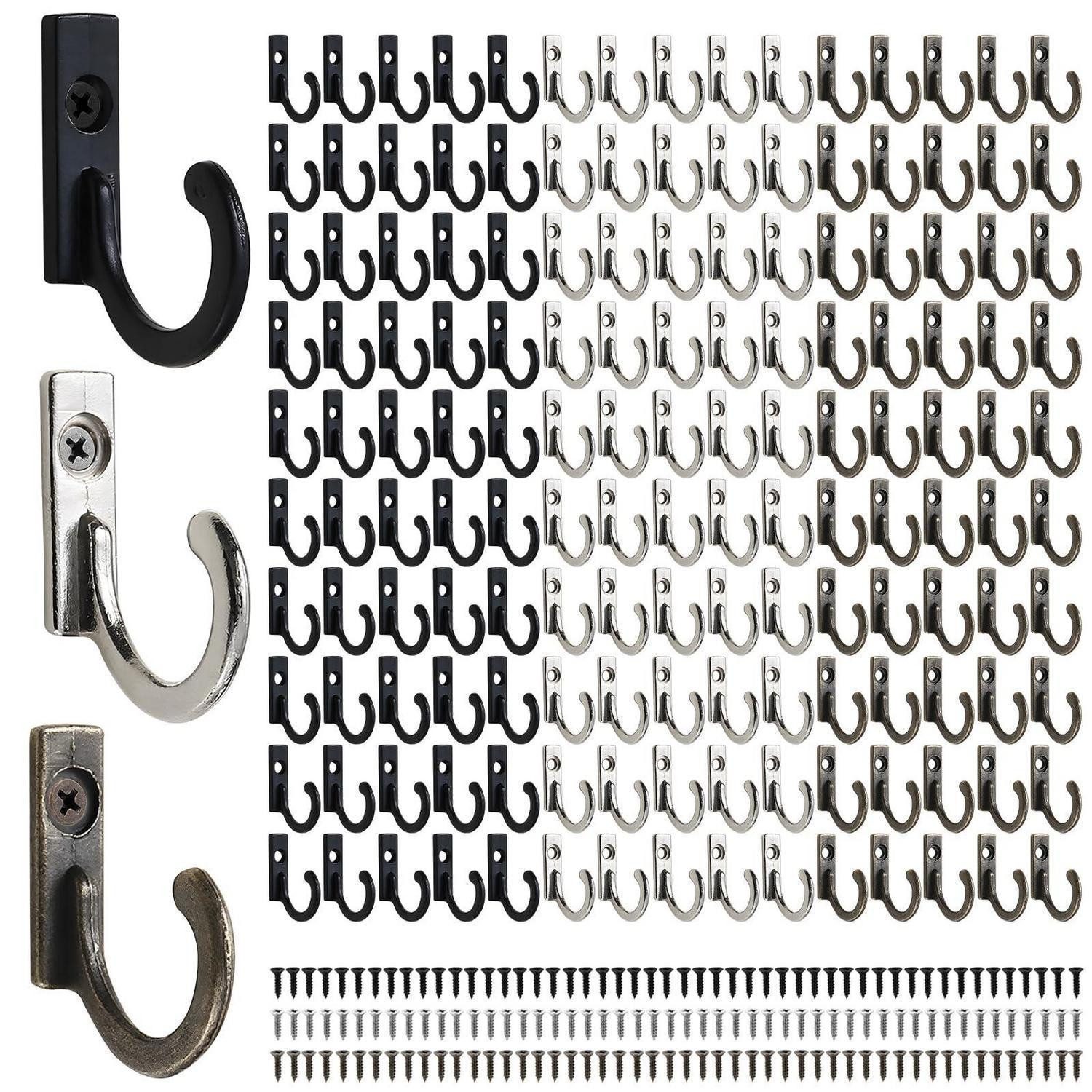 LuxusKollektion Wandhaken Wandhaken Metall 3 Farben Vorteilspack, (150-St)