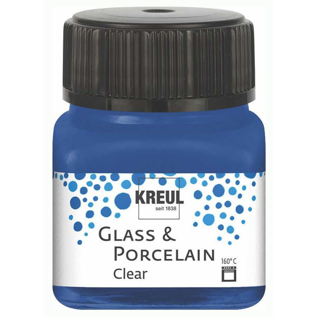 C. KREUL Porzellanfarbe KREUL Glass & Porcelain Farbe Clear dunkelblau 20ml Glas