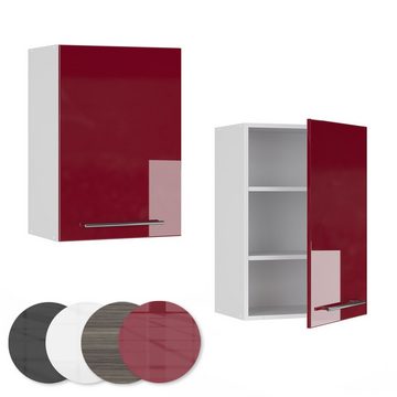 Vicco Hängeschrank Küchenhängeschrank 50 cm Fame-Line Weiß Bordeaux Hochglanz