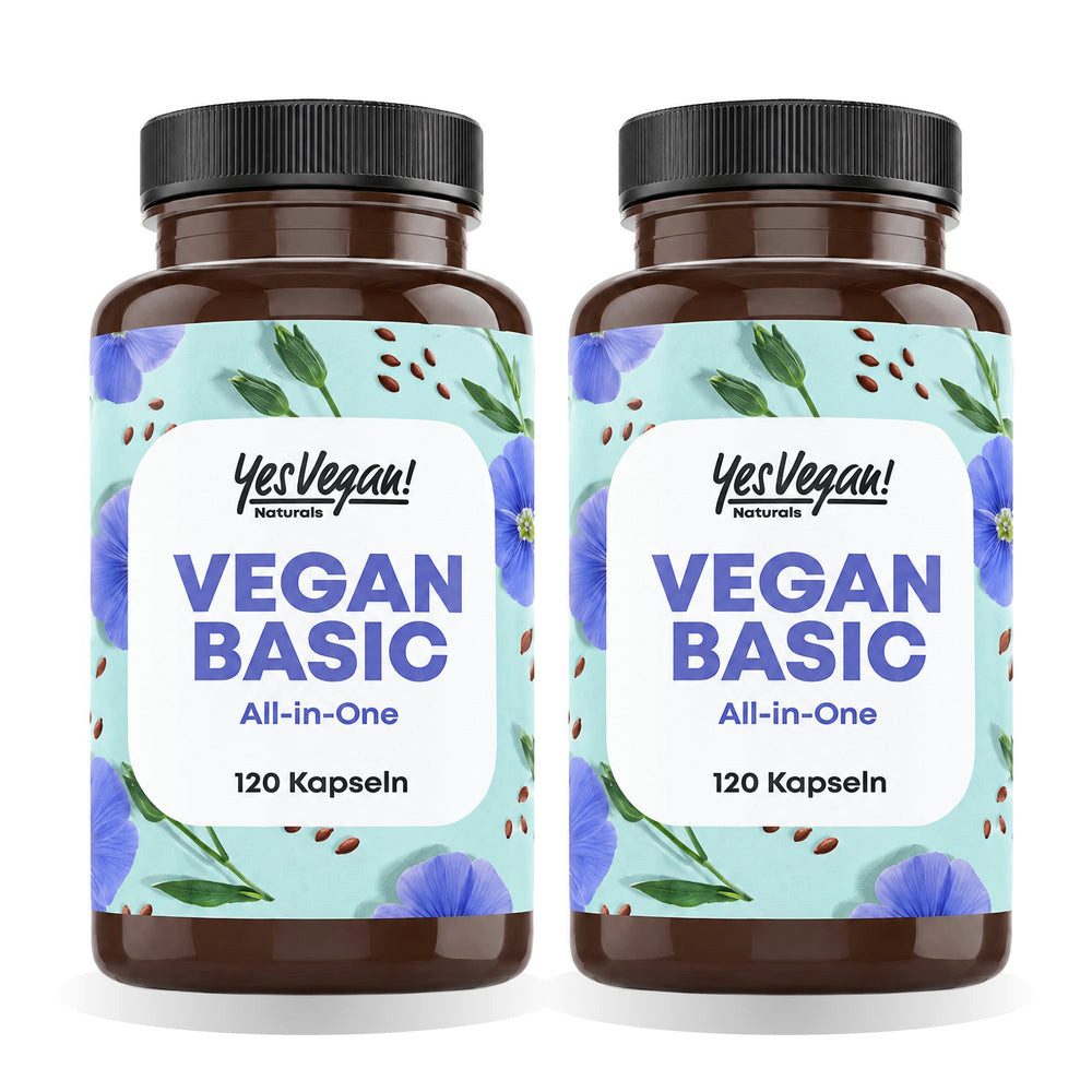 Yes Vegan Vitamin D3 K2 B12 hochdosiert, Vegan Multivitamin Kapseln, 2 er Spar-Set à 120 St., 66 g, vegan, laktosefrei, glutenfrei