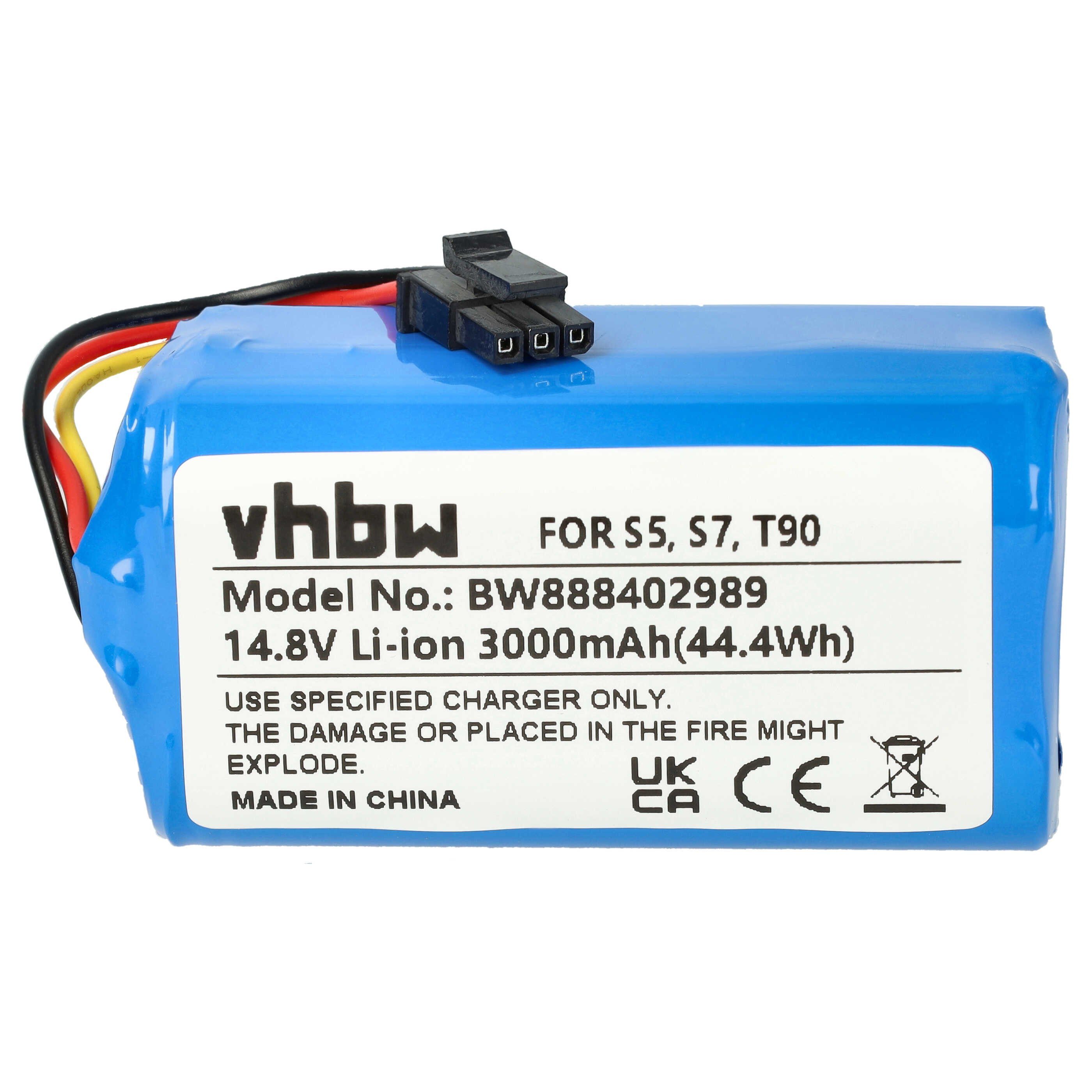 vhbw Akku passend für Qihoo T90, S7, S9, 360 S5, X9 Saugroboter (3000 mAh, Staubsauger-Akku Akku Li-Ion 3000 mAh (14,8 V, 1 St), Leistungsfähiger Austausch-Akku für Ihren Saugroboter