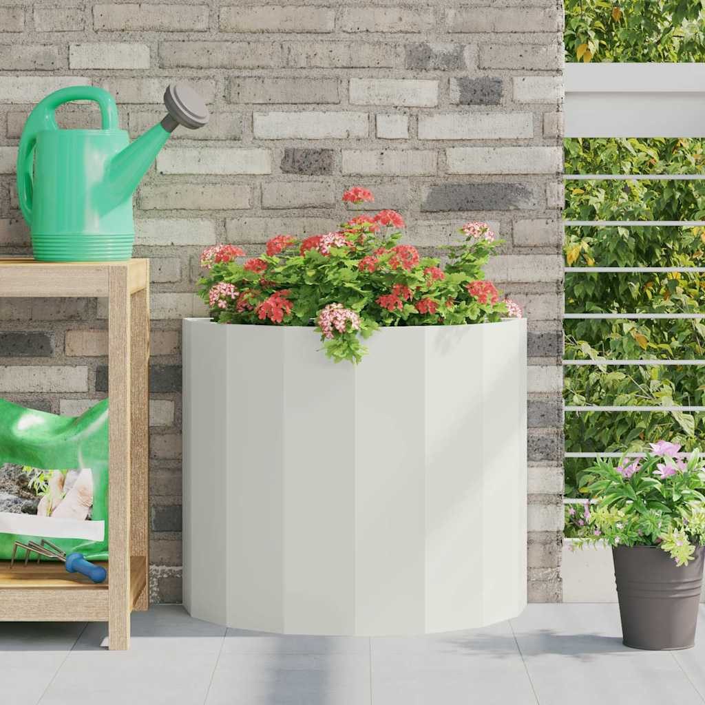 vidaXL Blumentopf Pflanzkübel Weiß 60 x 30 x 50 cm Stahl (1 St)