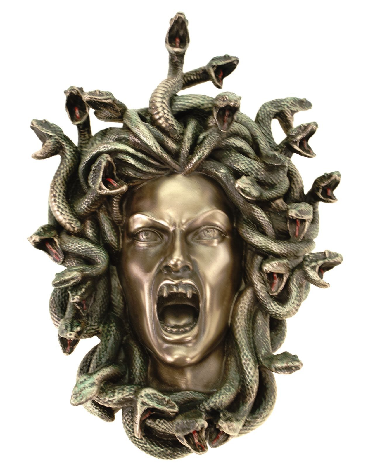Vogler Dekofigur Wandrelief Kopf der Medusa 18 cm Wanddekoration Figur bronziert