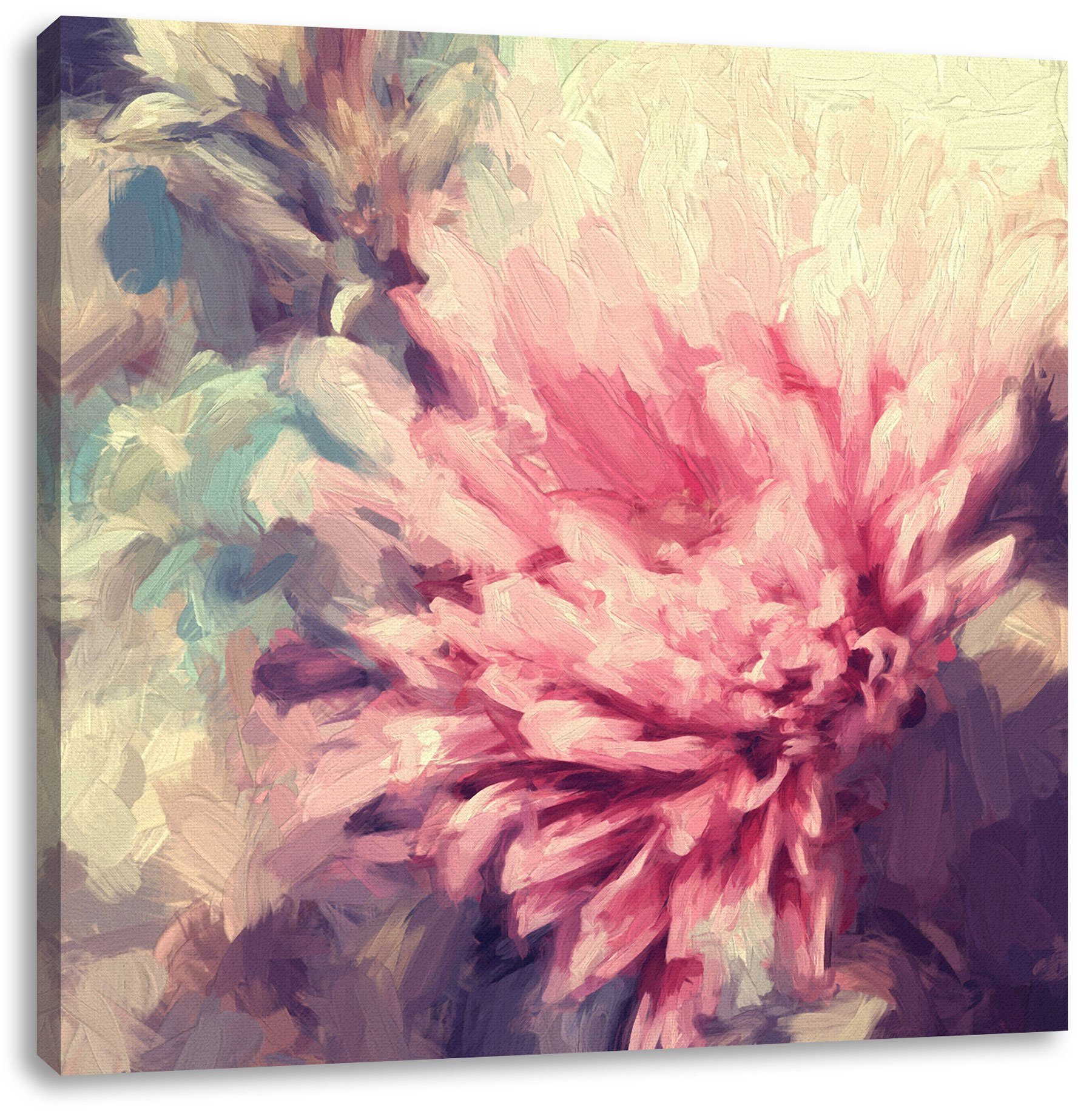 Pixxprint Leinwandbild Romantische Blumen, Romantische Blumen (1 St), Leinwandbild fertig bespannt, inkl. Zackenaufhänger | Leinwandbilder