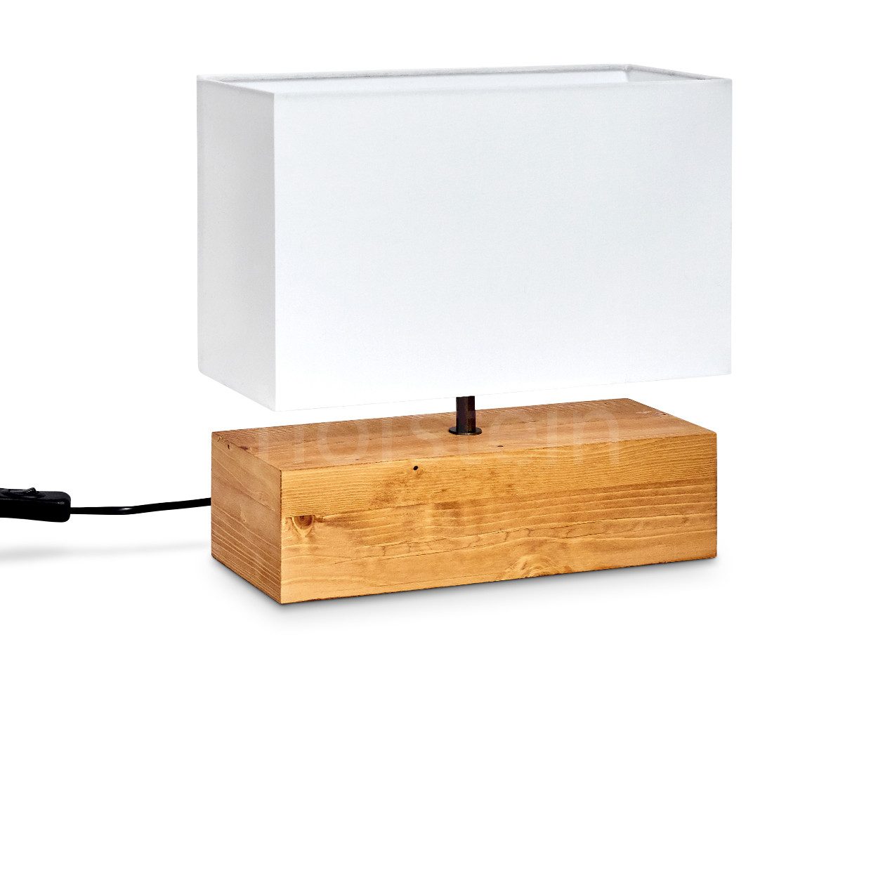 hofstein Tischleuchte Boho Lese Lampe Holz/Stoff weiß Wohn Schlaf Raum Bele günstig online kaufen