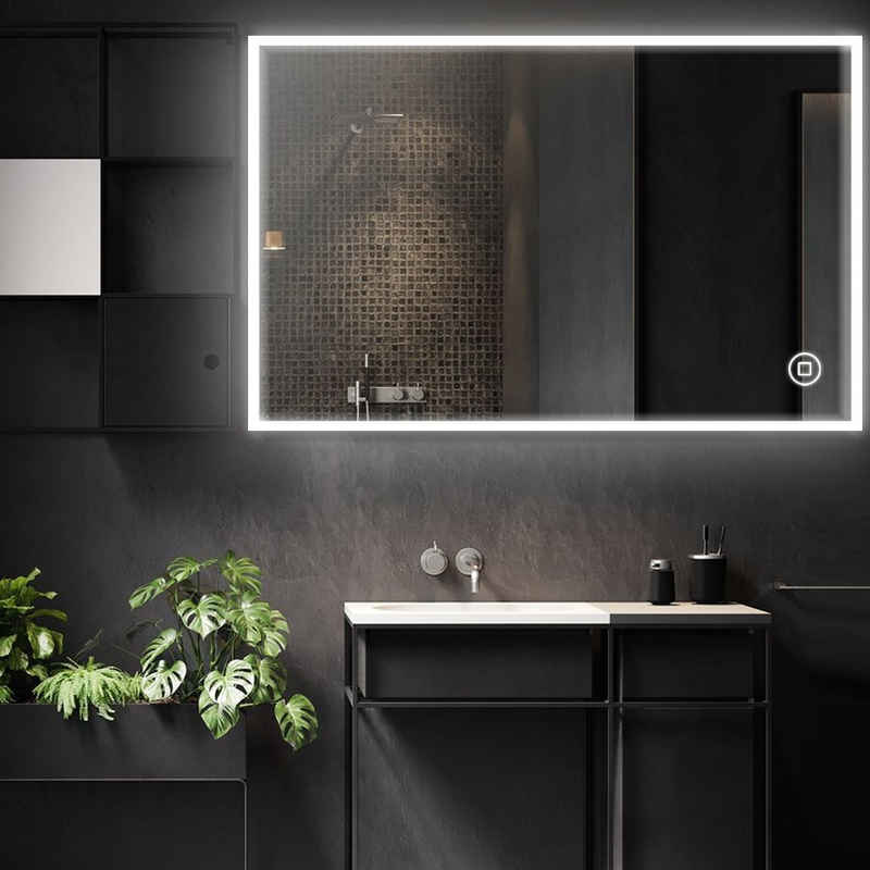 YOLEO Badspiegel Wandspiegel mit LED-Beleuchtung Spiegel mit Touchschalter