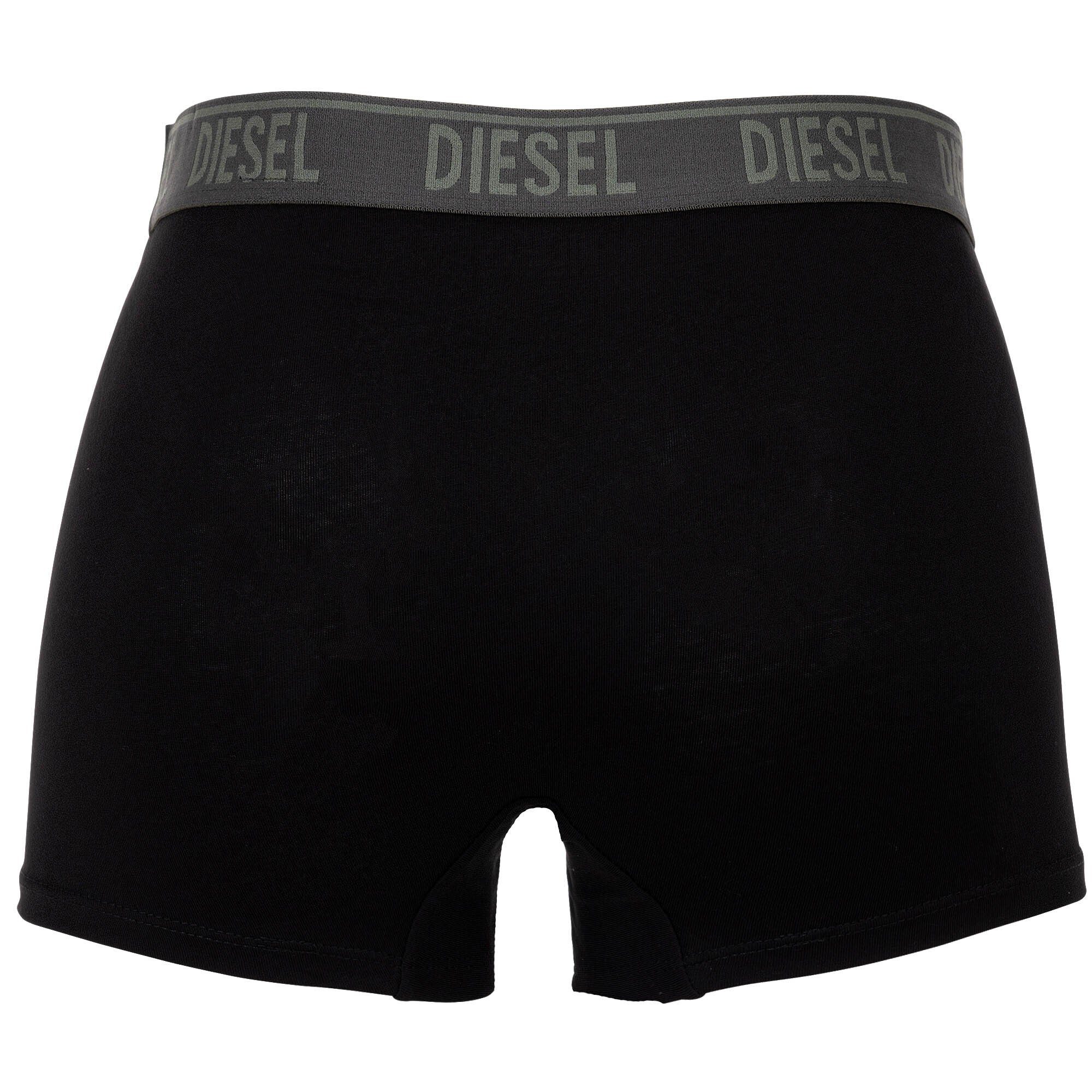 Diesel Boxer Herren Boxershorts, 3er Grün/Schwarz - Pack