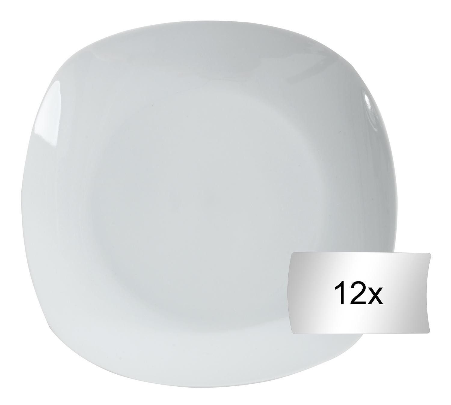 Home4You Тарелка обеденная Тарелка обеденная, Weiß, Ø 27 cm, (12 St), Porzellan