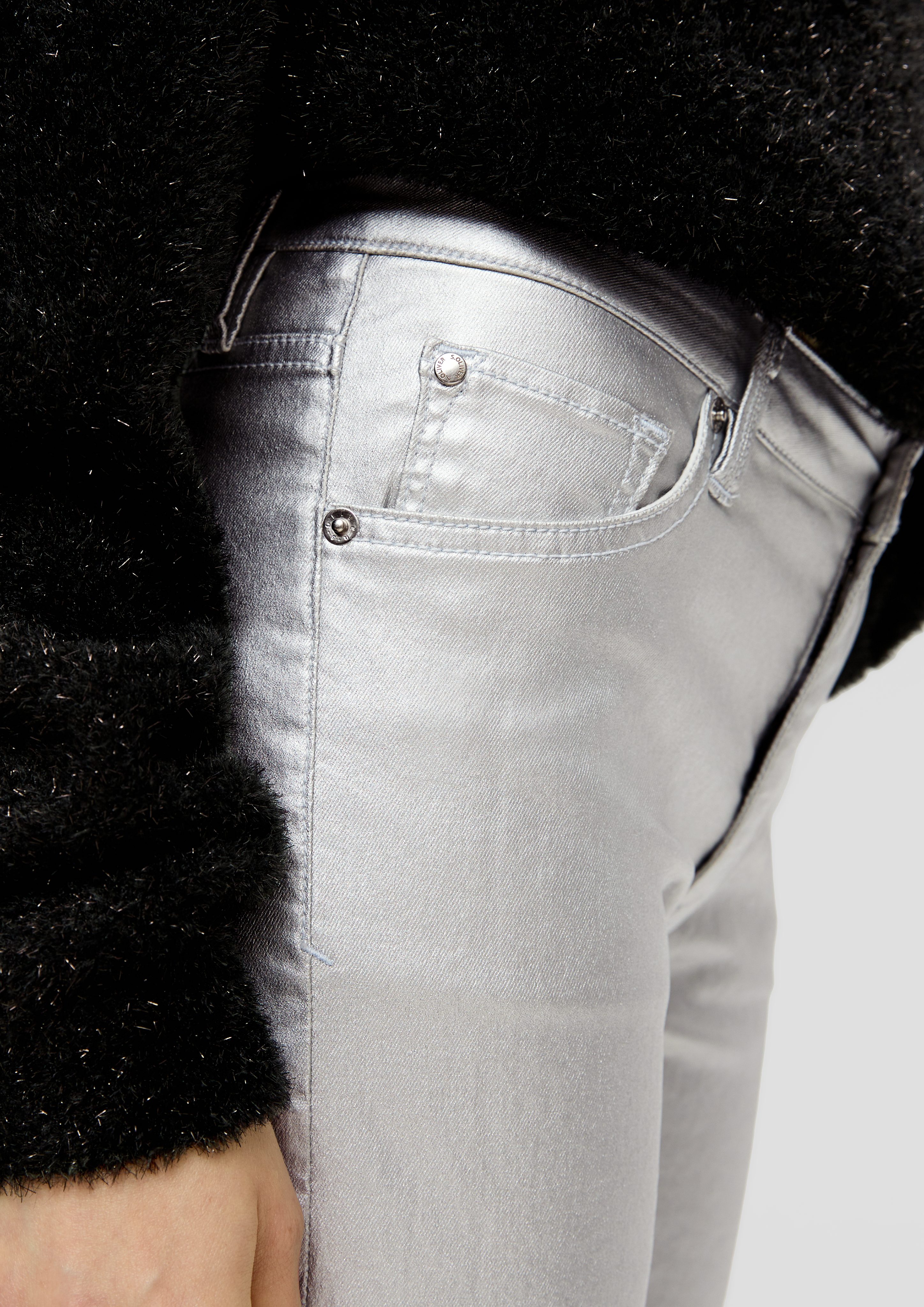 Fit Jeans / Mid / / Straight 5-Pocket-Jeans s.Oliver Leg Label-Patch / Metallic Regular Rise Karolin