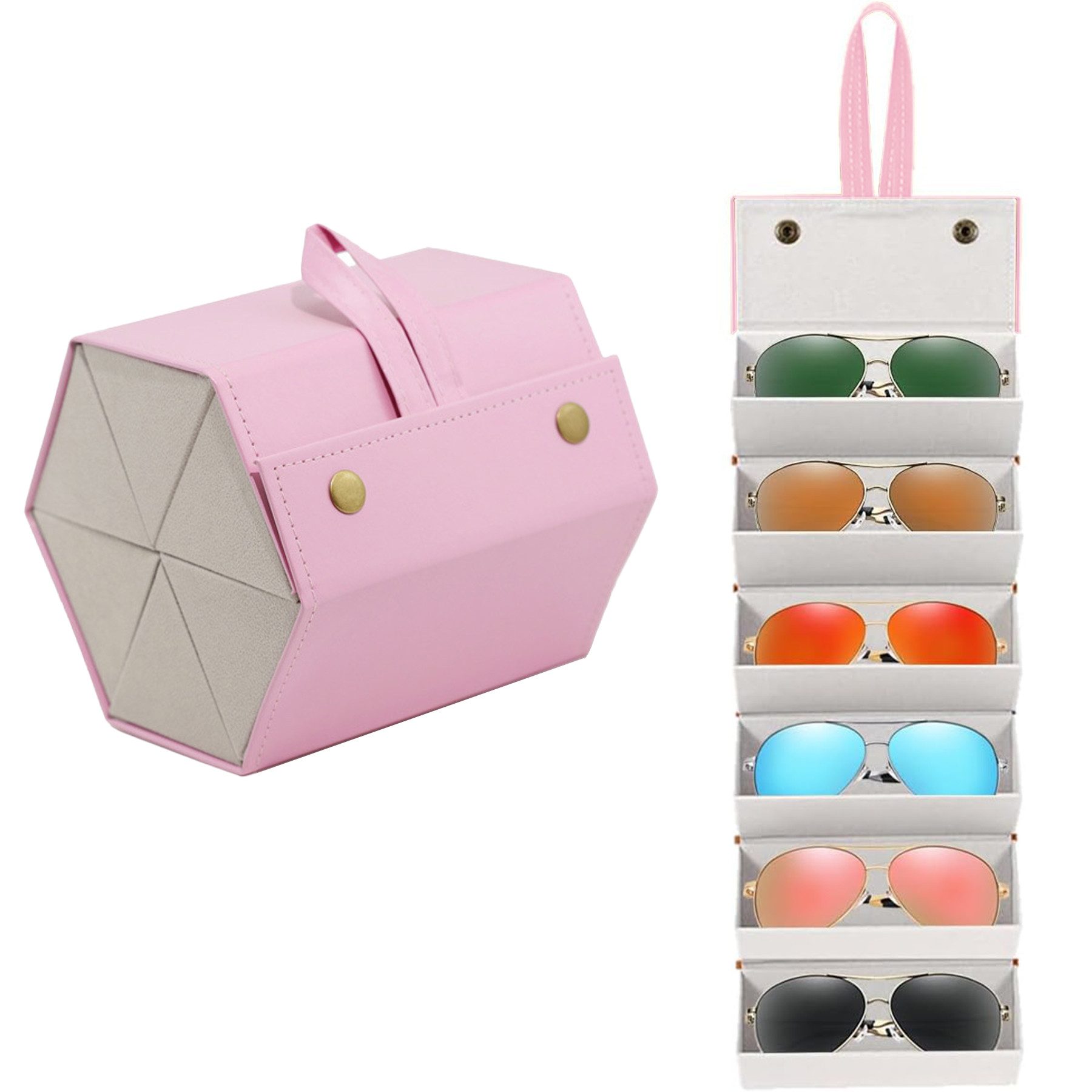 Mutig Brillenetui Faltbaren Brillenhalter zur Aufbewahrung 6 Brillen Leder günstig online kaufen