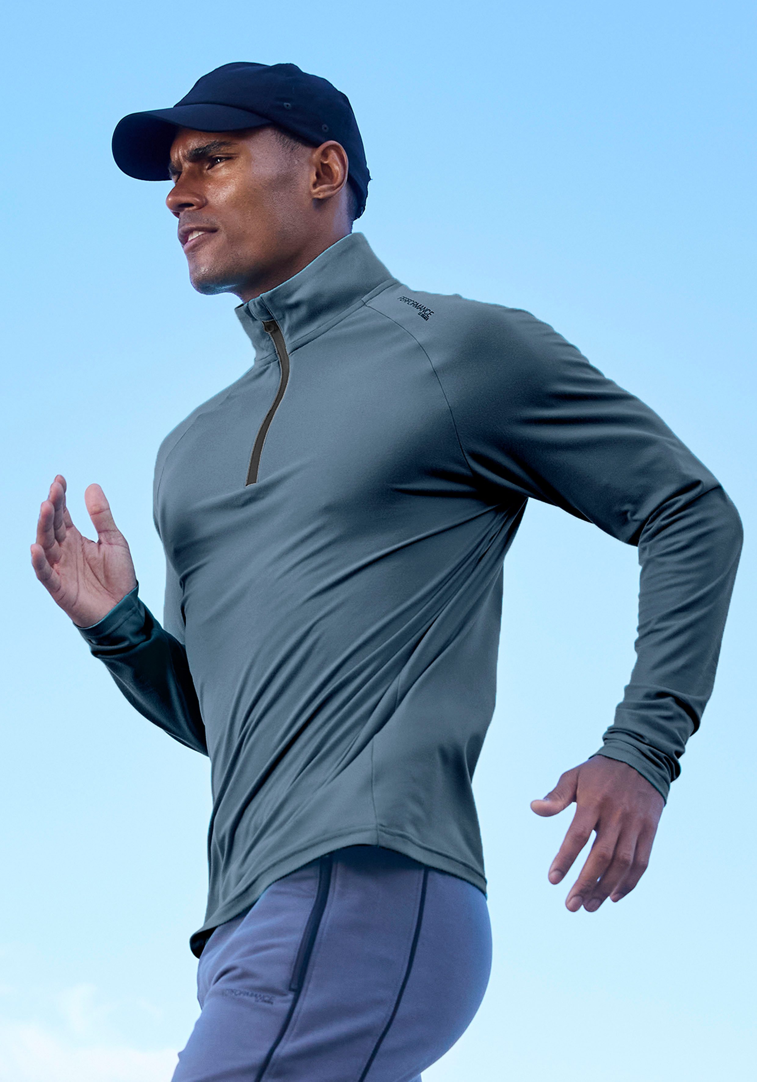 AUTHENTIC LE JOGGER Funktionsshirt mit Stehkragen und Reißverschluss günstig online kaufen