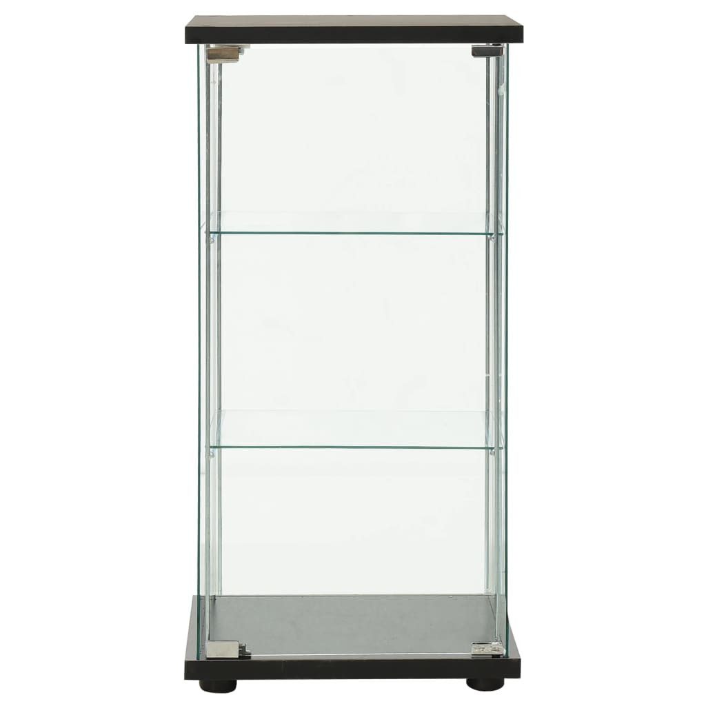 furnicato Container Glasvitrine 42,5x36,5x86 cm Schwarz und Transparent (1-St)