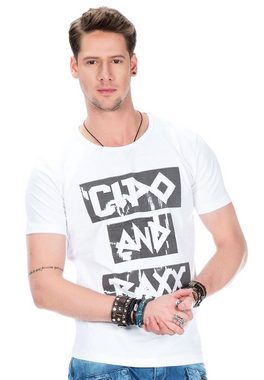 Cipo & Baxx T-Shirt mit glänzendem Foliendruck