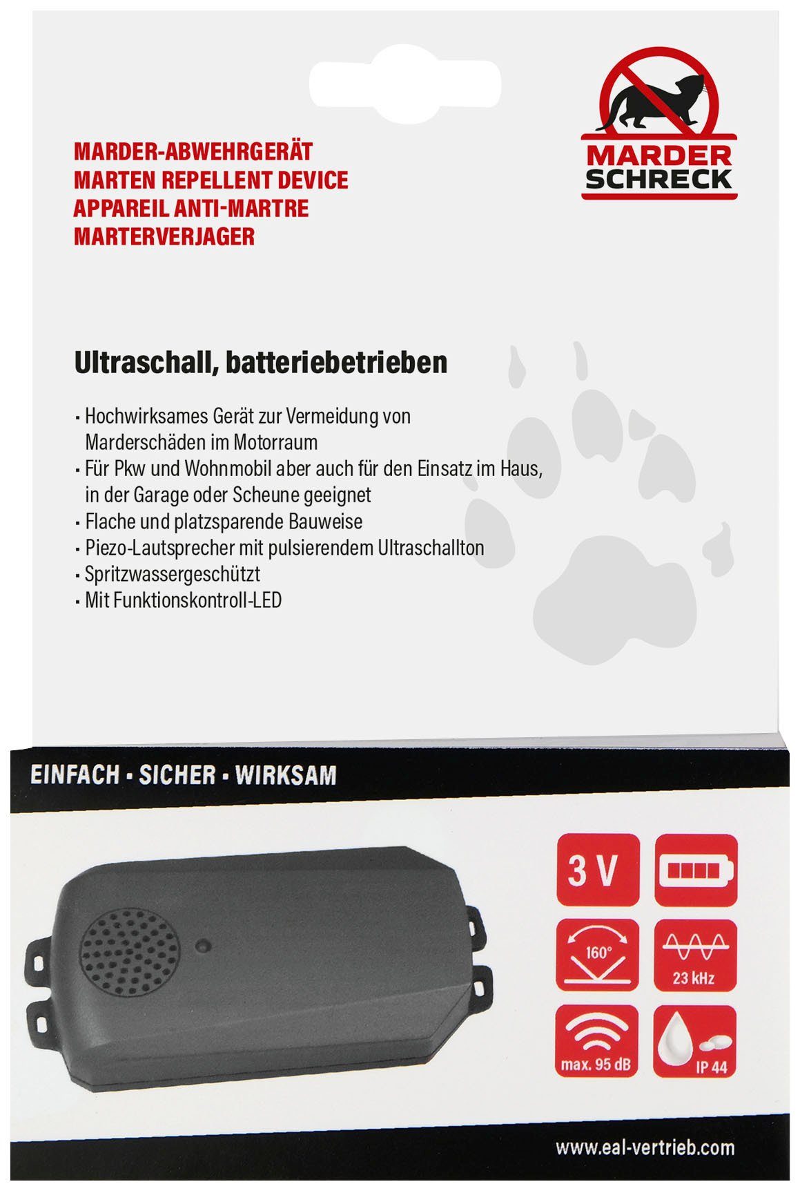 EUFAB Ultraschall-Tierabwehr, mit Hochspannung, gegen Marder, für PKW und  Wohnmobil online kaufen