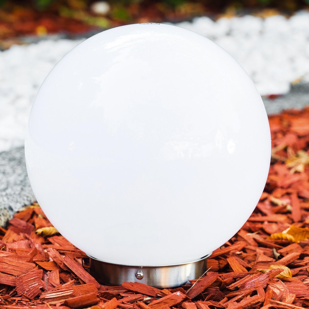 hofstein Kugelleuchte Solar Kugelleuchte 20cm Terrasse Wege Sonne Licht Veranda Garten Lampe