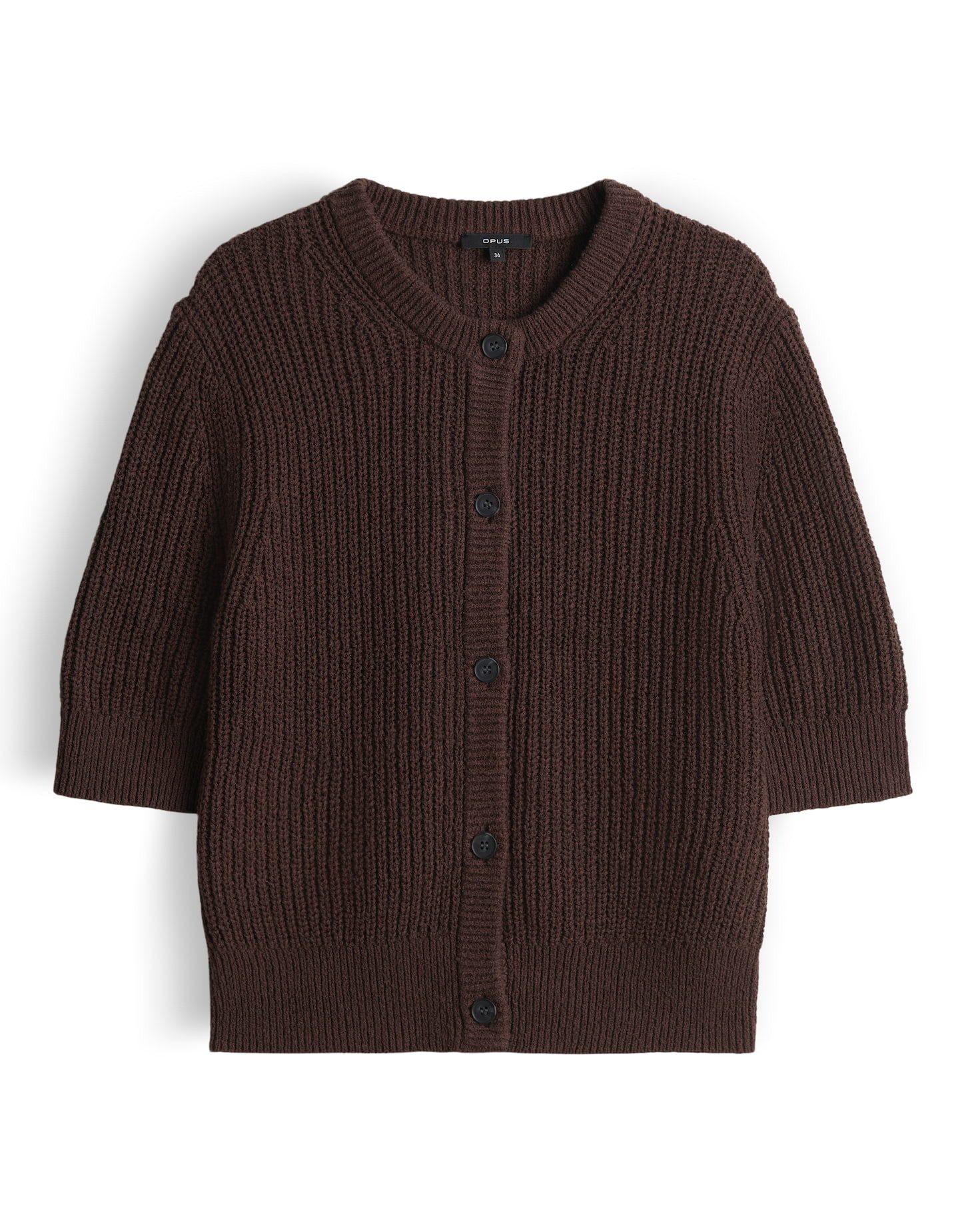 OPUS Cardigan Cardigan aus BCI Cotton mit Rippstruktur Knopfleiste mit Horn günstig online kaufen