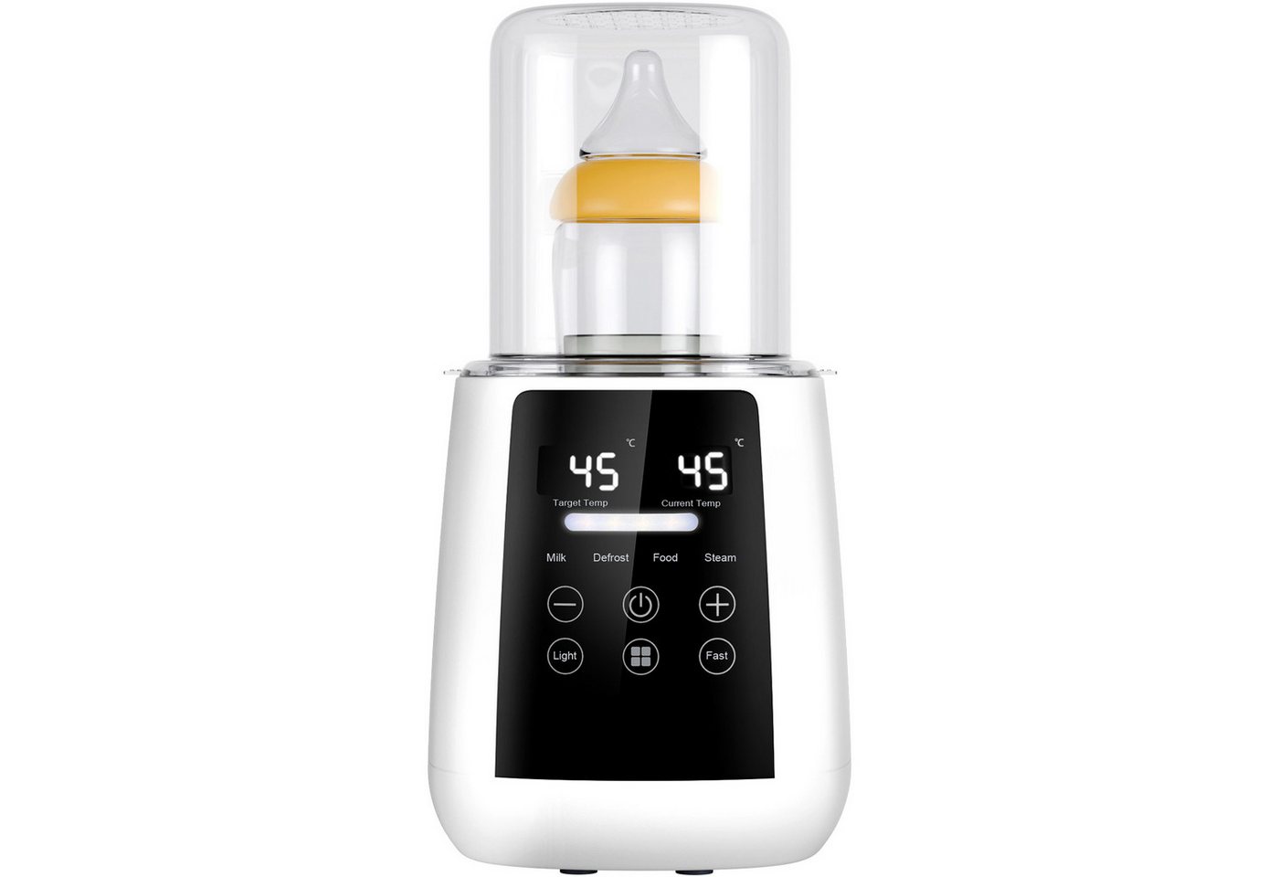 CkeyiN Babyflaschenwärmer unterwegs 6-in-1 Babyfläschchenwärmer Sterilisator für Babyflaschen, präziser Temperaturkontrolle 24h-Wasserkonservierung Timer LCD-Display