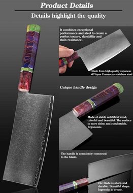 Muxel Kochmesser Messer SET Damastmesser, das Koch und Hackmesser