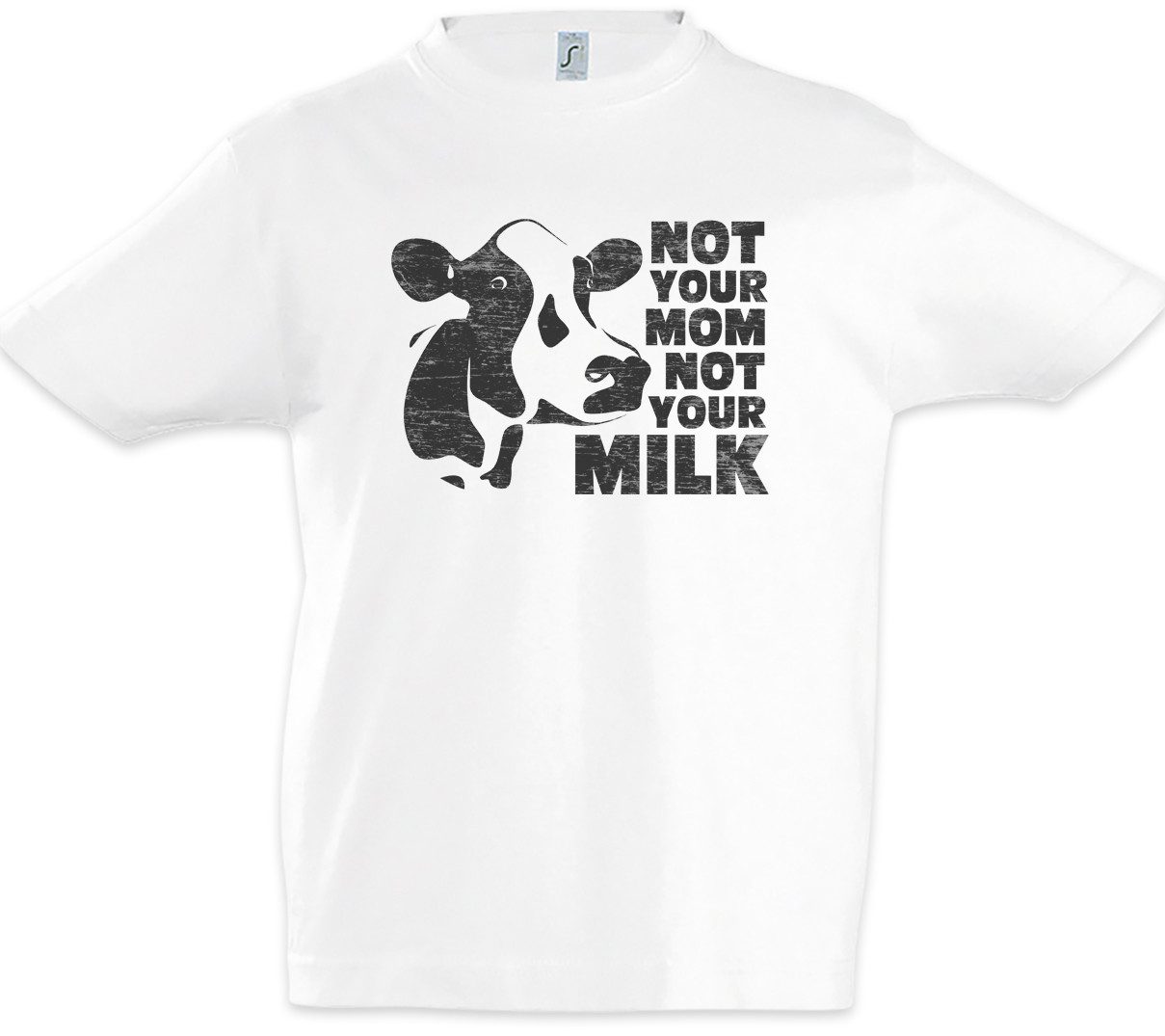 Urban Backwoods Print-Shirt Not Your Mom Not Your Milk Kinder T-Shirt Vegan Vegetables (1-tlg) Vegetarianism Vegetarier Veganer Speziesismus