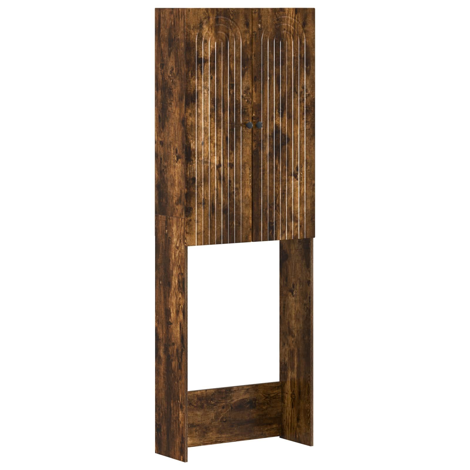 vidaXL Badezimmerspiegelschrank Toilettenschrank ALKMAAR Raucheiche 66 x 25,5 x 190 cm