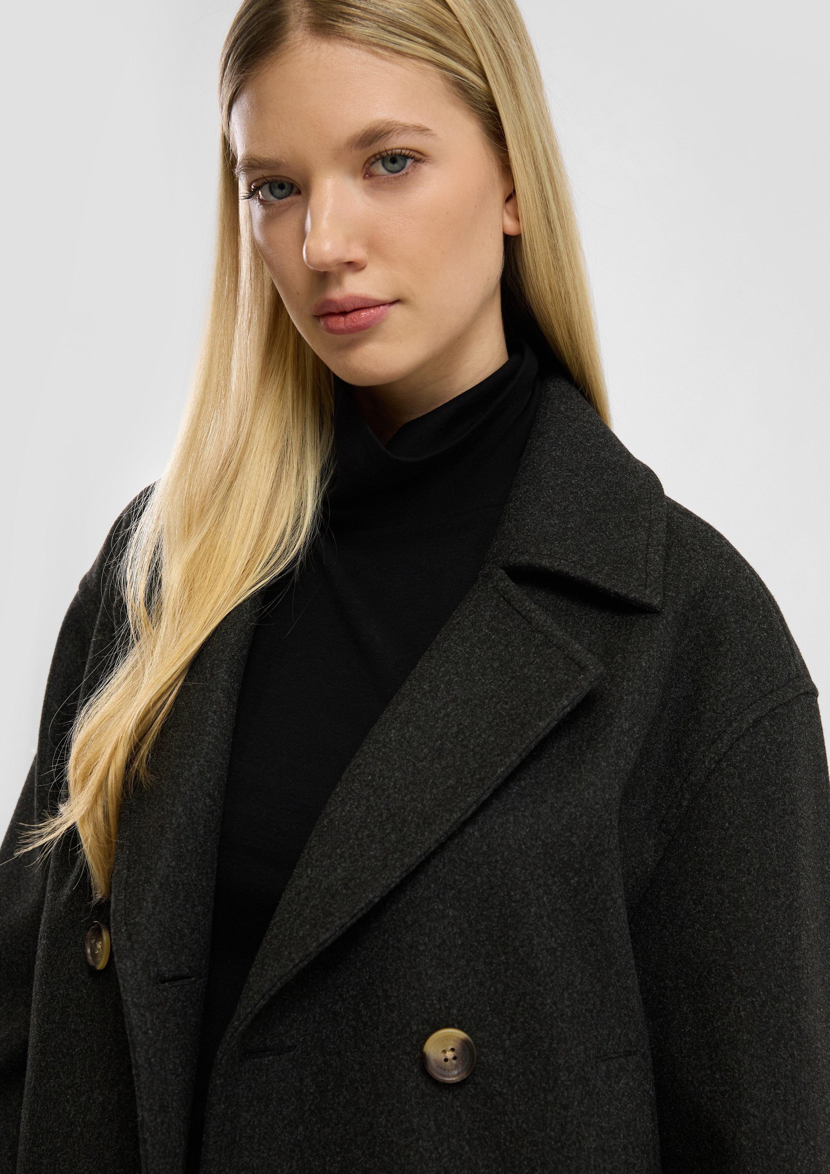 QS Outdoorjacke Cabanjacke in Wolloptik günstig online kaufen