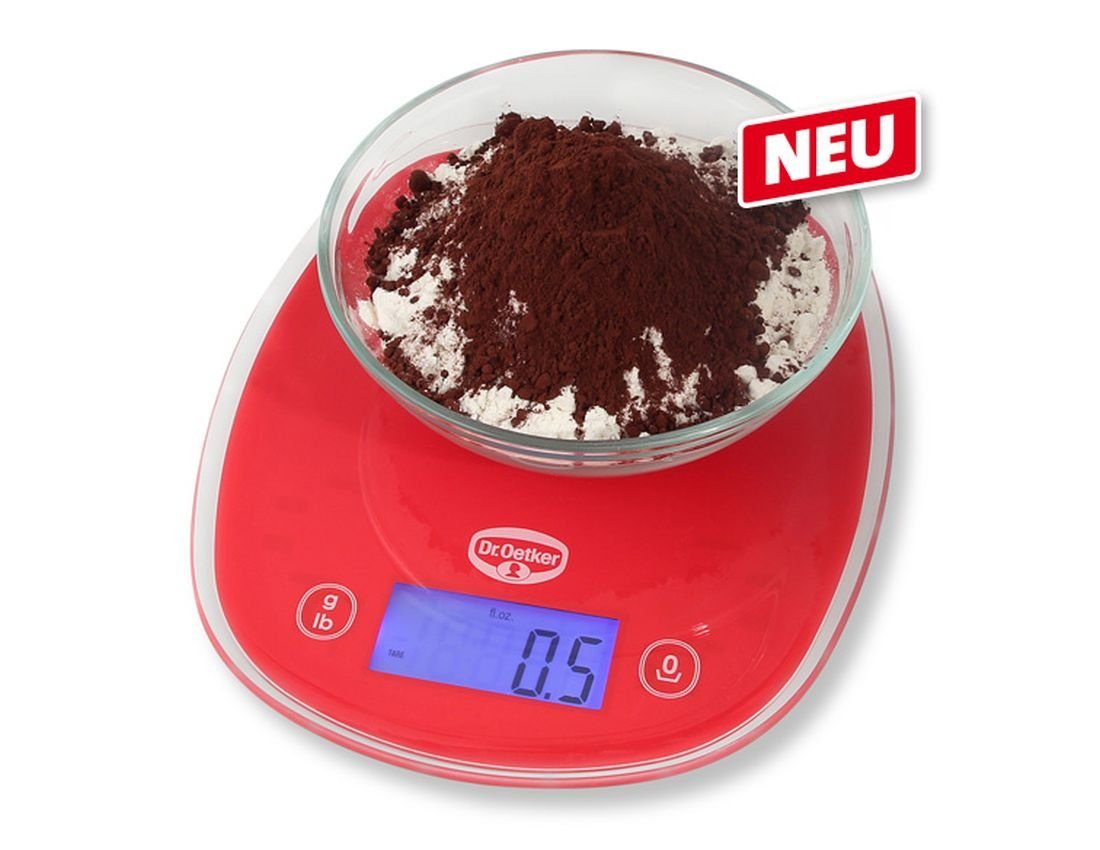 Dr. Oetker Küchenhelfer Küchenwaage Dr. Oetker - Küchenwaage digital bis 5Kg in Rot (1537) Backwaage Waage