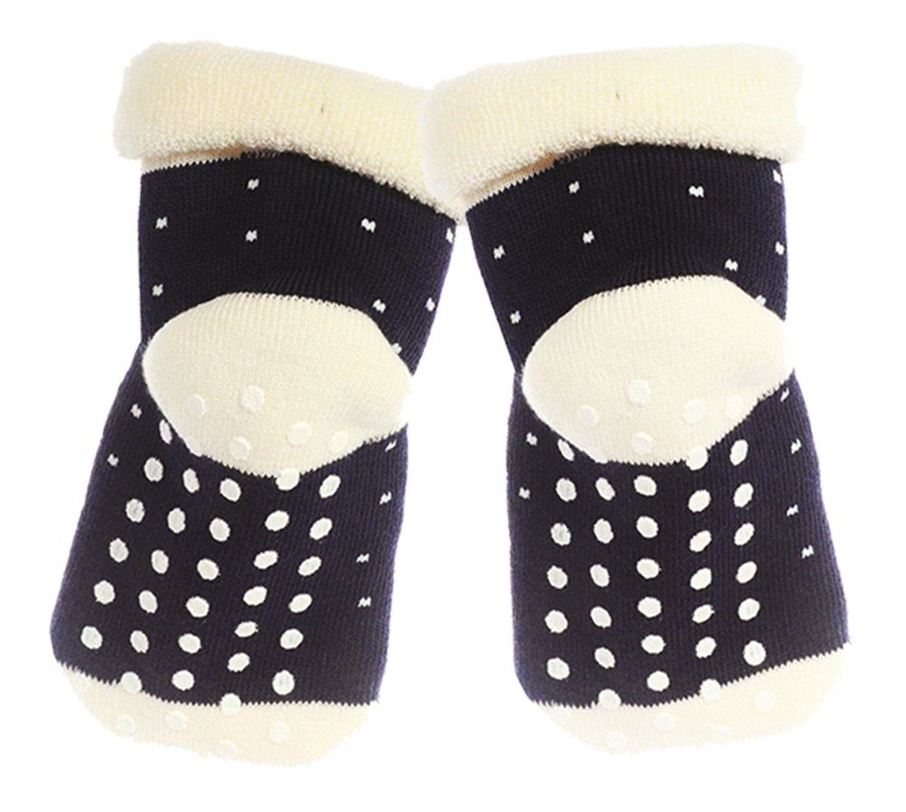 Martinex Thermosocken Socken für Baby Kleinkinder warme Hüttenschuhe mit Rentier 20 21 23 25 27 29 30 31 33 35 37 mit ABS Noppen, aus Frottee-Stoff