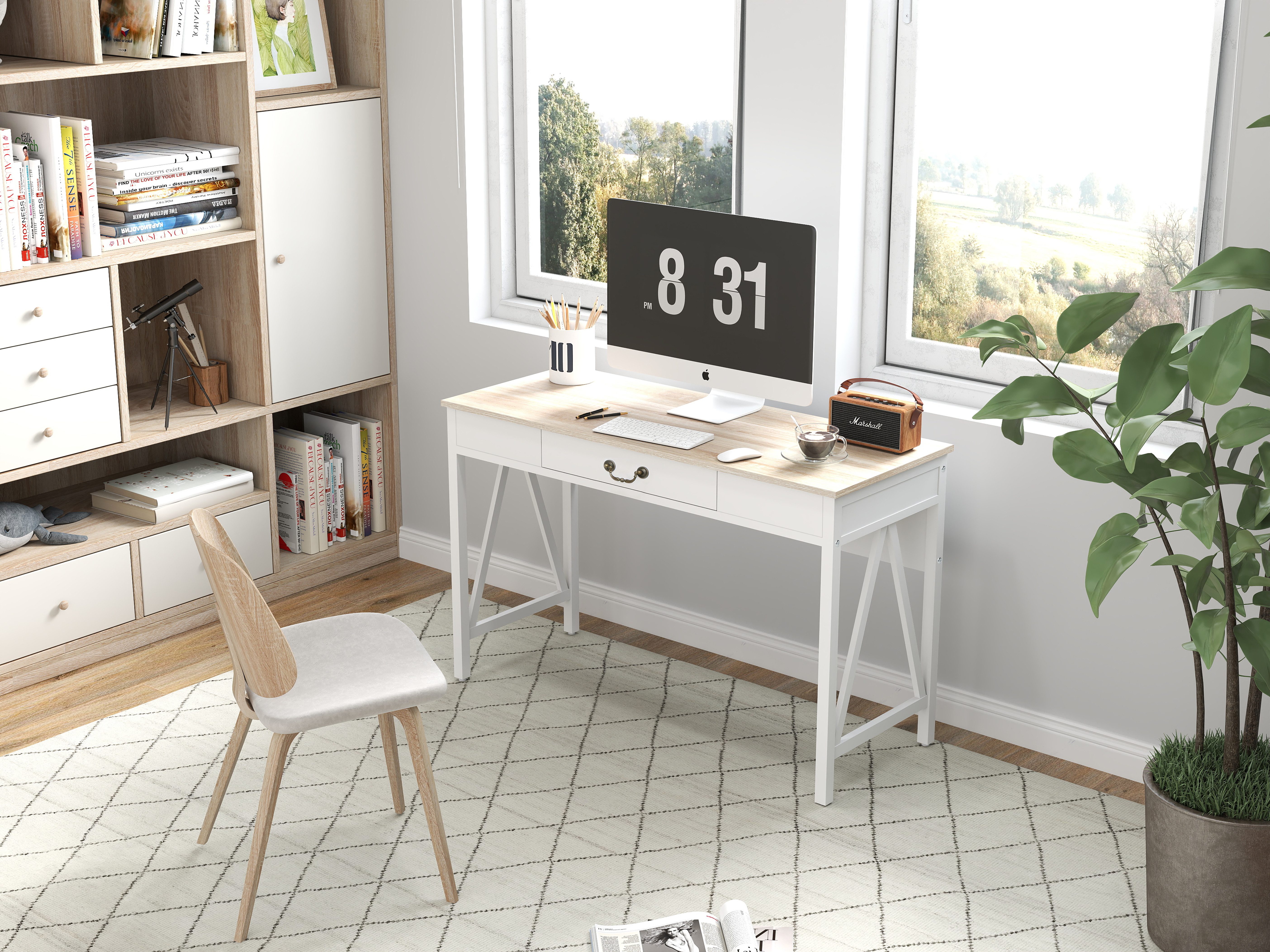 Home affaire Schreibtisch Bellerie, Landhausoptik, Soft-Close, kratzfeste O günstig online kaufen