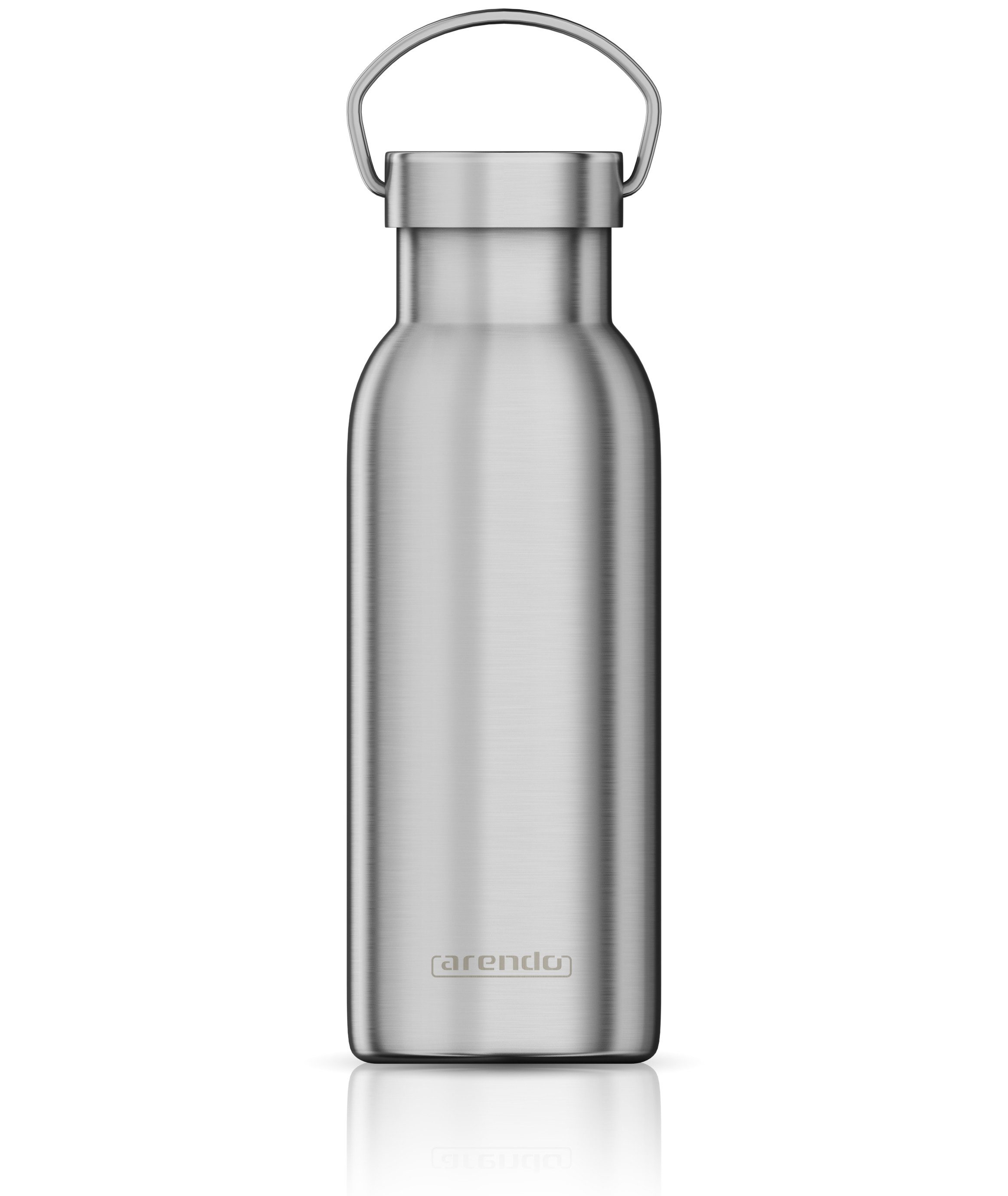 Arendo Isolierflasche Edelstahl Thermosflasche 500ml, doppelwandig, Griff an der Oberseite, Thermo Trinkflasche, BPA-frei, auslaufsicher, hält 24h kühl & 12h warm