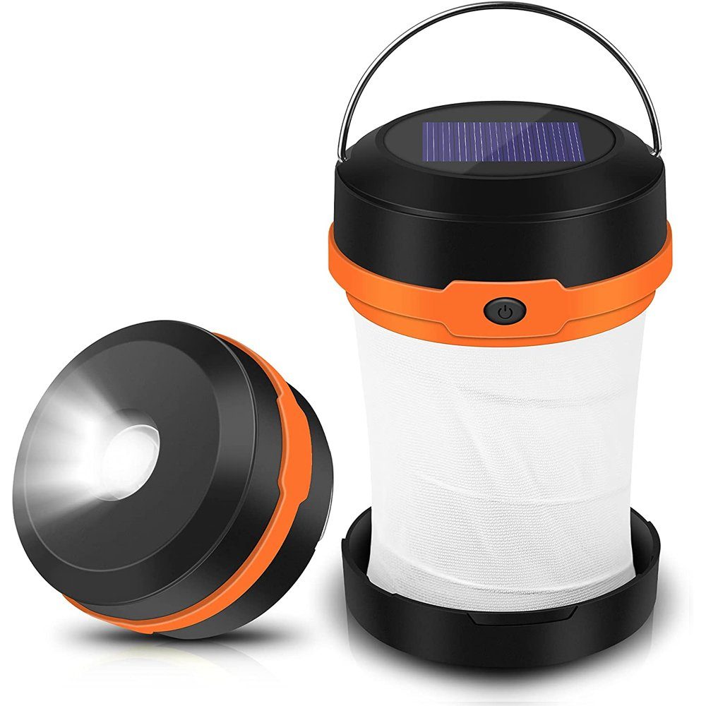 orange LED-Campingleuchte, Solar Zusammenklappbares Solarleuchte GelldG LED