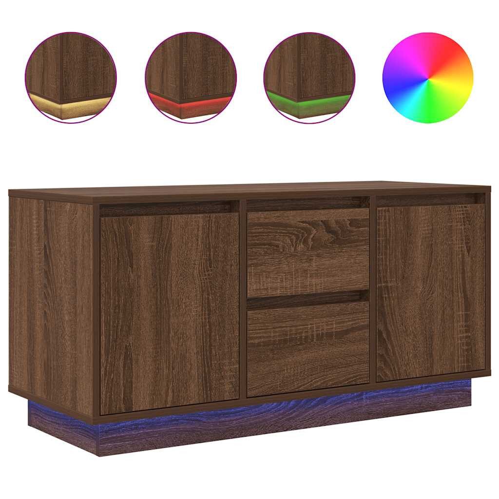 vidaXL TV-Schrank TV-Schrank mit LED-Leuchten Braun Eichen-Optik 100x41x50 günstig online kaufen