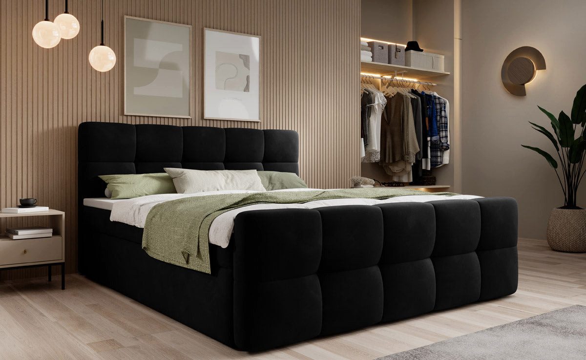 Luxusbetten24 Boxspringbett Cozy Samt, ohne Topper günstig online kaufen