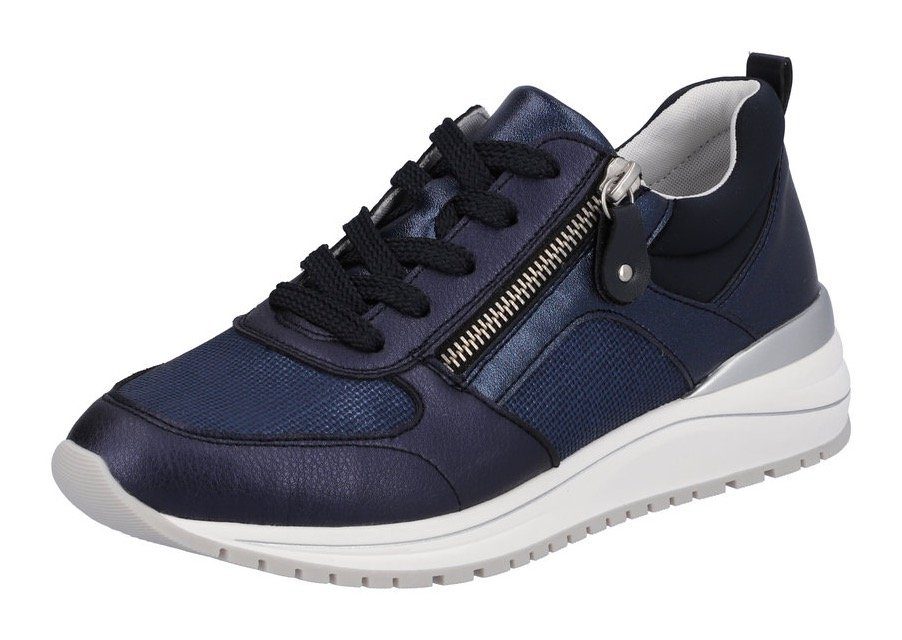 Remonte Sneaker im Materialmix, Soft Foam Fußbett dunkelblau