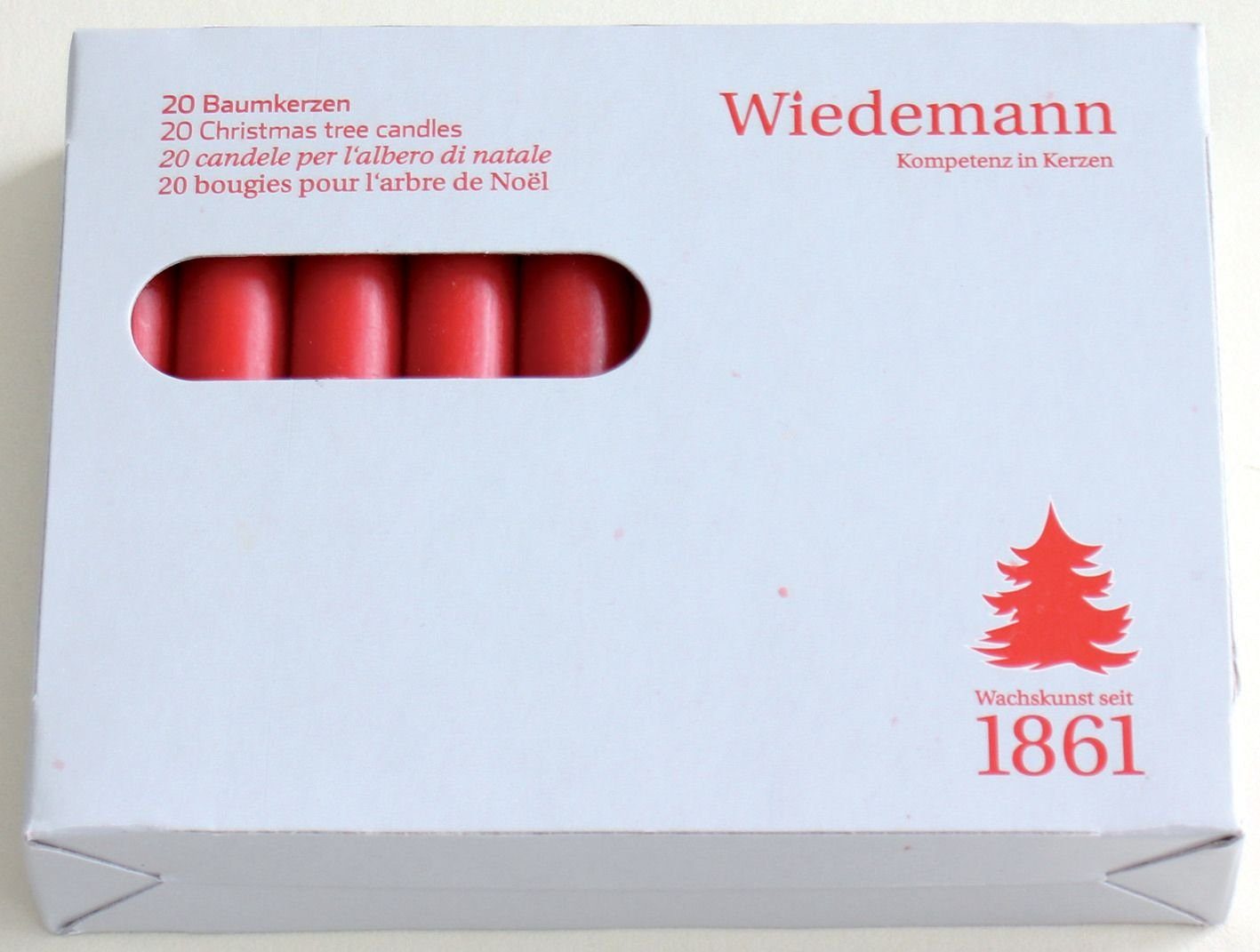 Wiedemann Handgelenkstütze Wiedemann 580801.001 Christbaumkerze - rot, 20 Stück