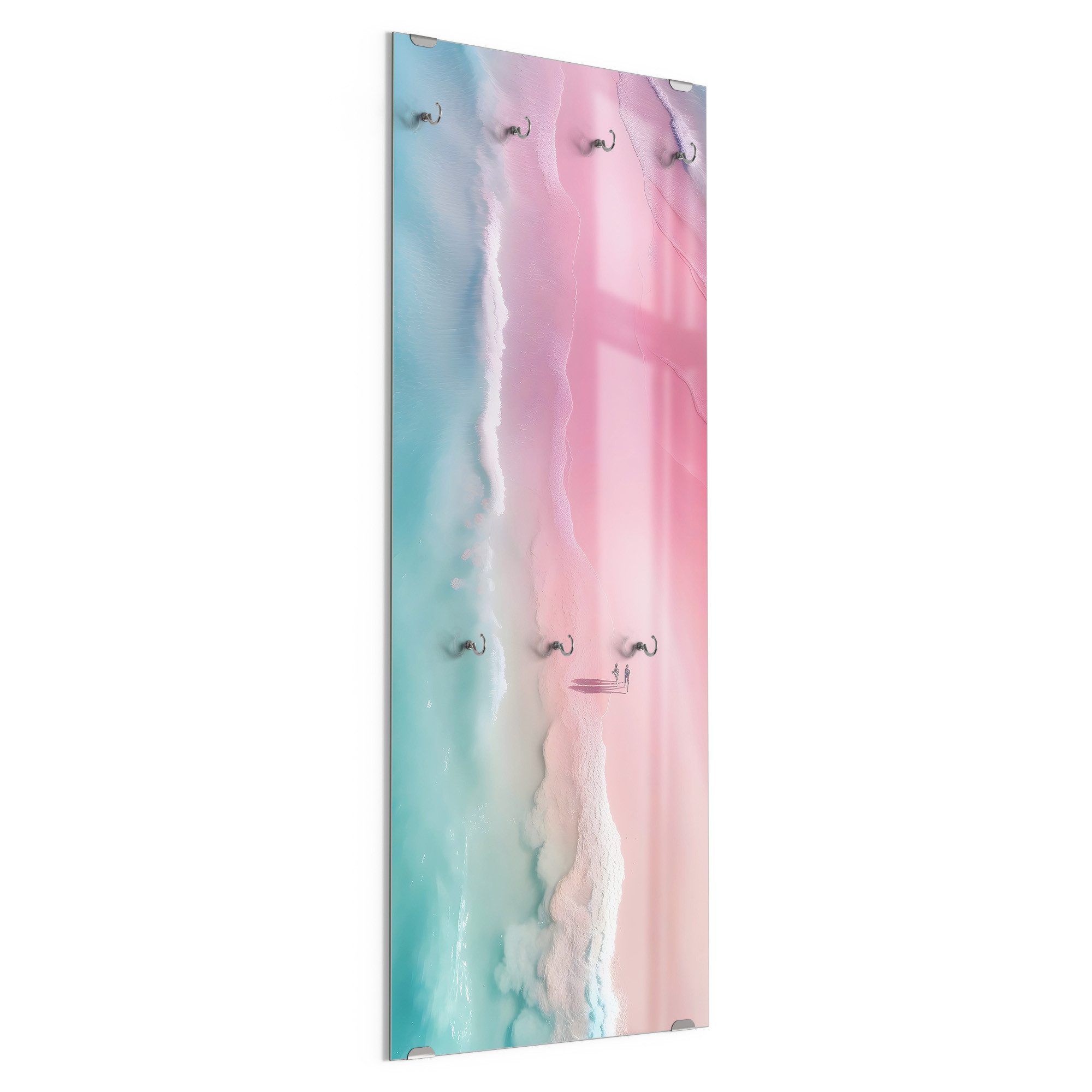DEQORI Kleiderhaken 'Rosa Strandliebe', Glas Garderobe hängend Flur Jackenhalter modern Wandgarderobe Haken