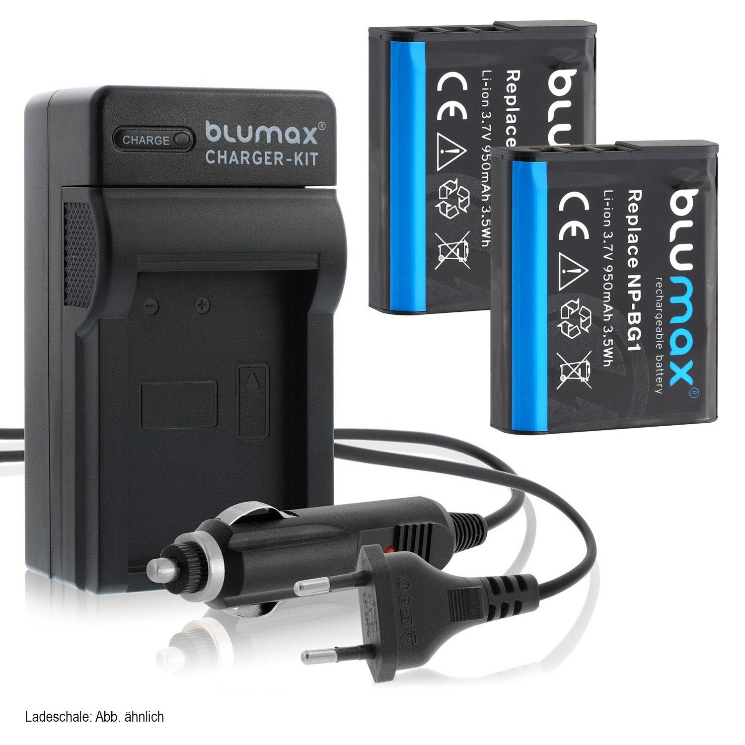 Blumax Set mit Lader für Sony NP-F550 NP- F970 3500 mAh Kamera-Akku