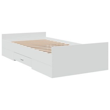 vidaXL Bett Bettgestell mit Schubladen Weiß 100x200 cm Holzwerkstoff