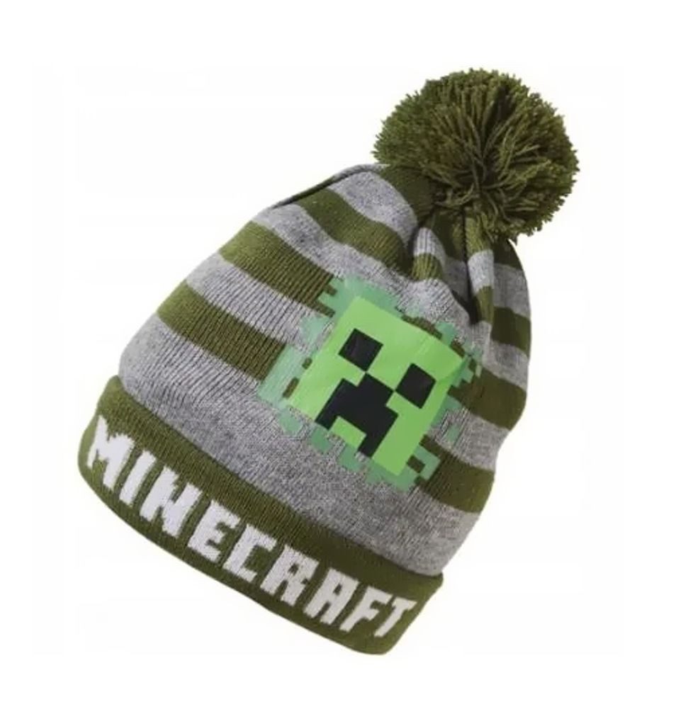 Minecraft Strickmütze MINECRAFT Mütze Kinder Wintermütze Jungen + Mädchen Minecraft Kindermütze
