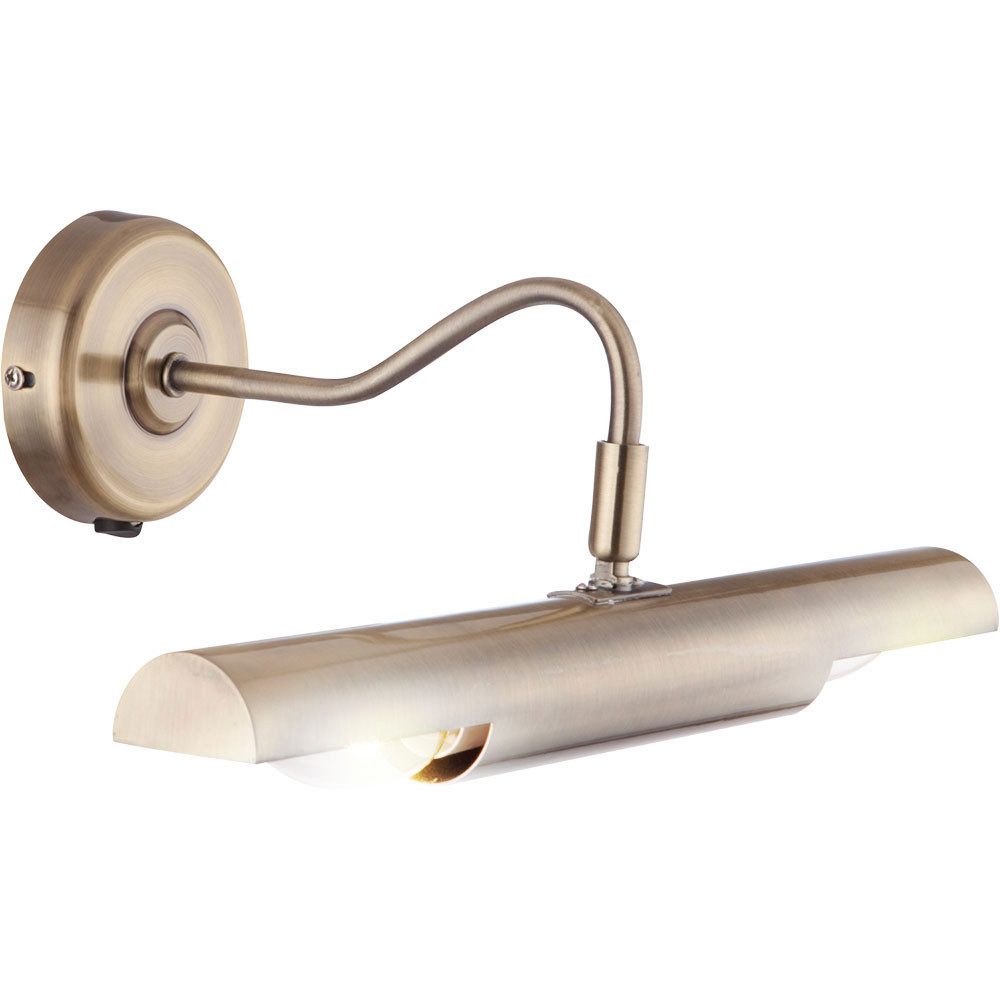 GLOBO LIGHTING LED Wandleuchte, Leuchtmittel inklusive, Warmweiß, LED Bilderleuchte Wand Lampe Landhaus Stil Leuchte messing