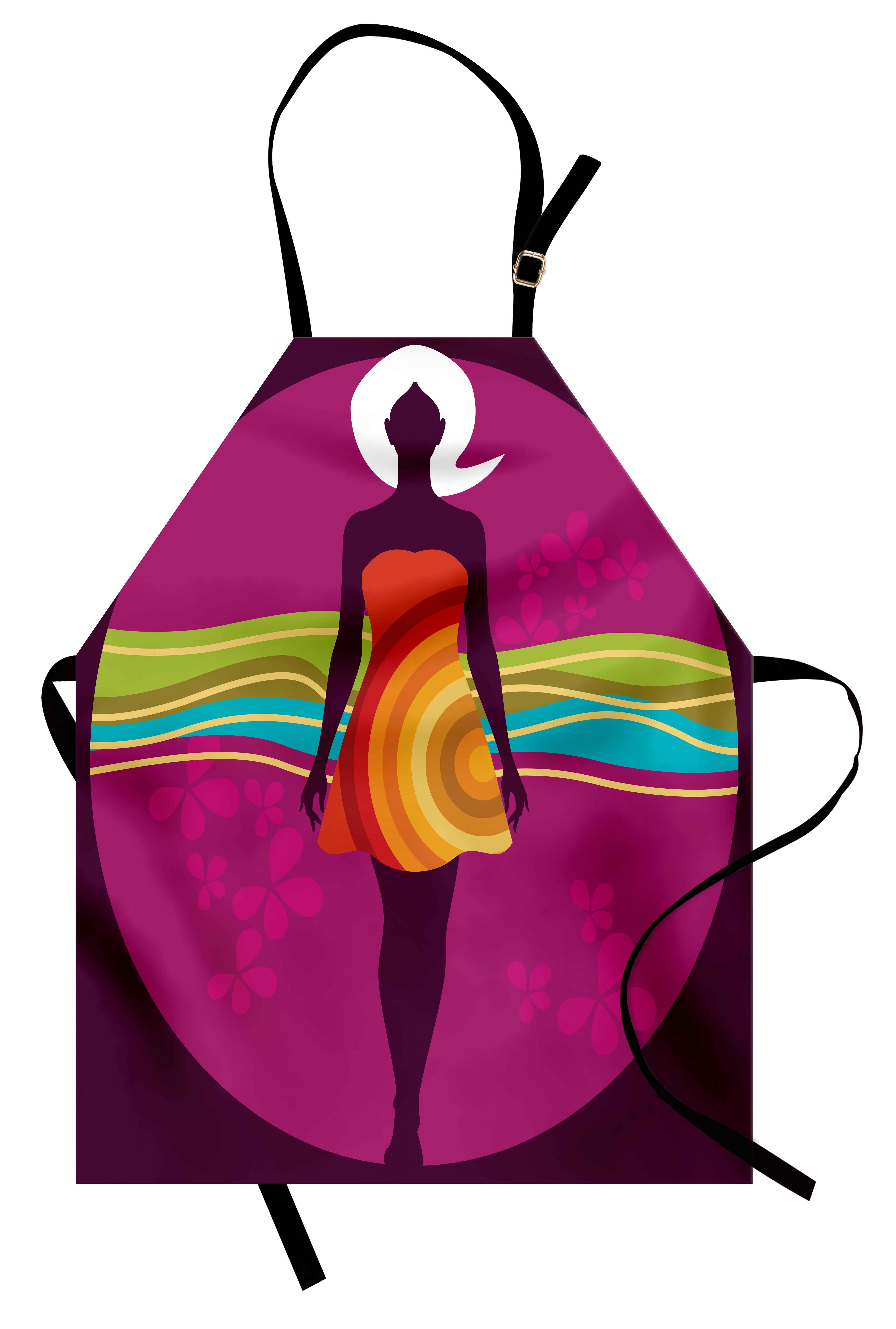 Abakuhaus Kochschürze Höhenverstellbar Klare Farben ohne verblassen, Jugend Frau in der Zusammenfassung Kleid