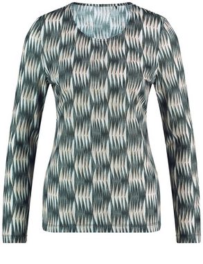 GERRY WEBER Langarmshirt Gemustertes Langarmshirt mit Ausbrenner-Qualität