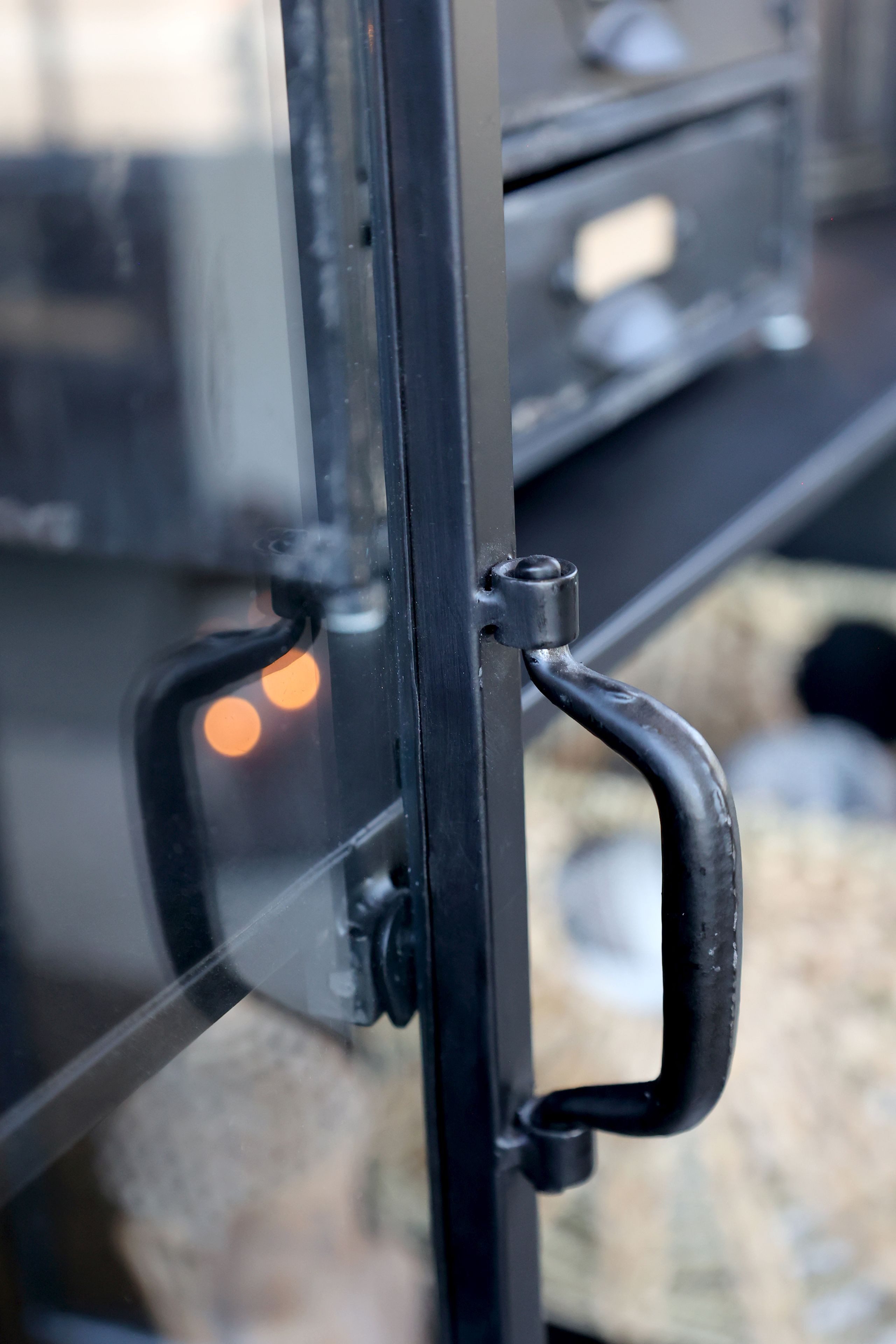 Chic Antique Vitrine Vitrine Küchenschrank Industrial Geschirrschrank Metall Vintage