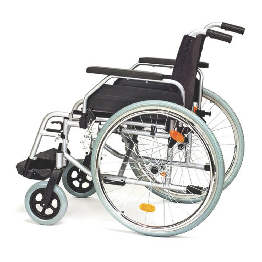 DocMed Rollstuhl Stabiler und komfortabler Stahl Rollstuhl, Platzsparend und mobil, Individuell anpassbar