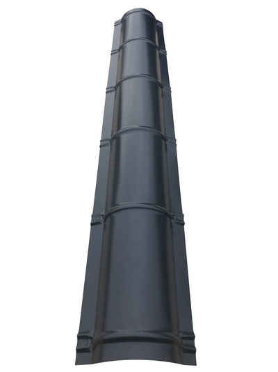 BRAVO Wellblech Firstblech halbrund Anthrazitgrau RAL 7016 L = 2,00 m, Stahlblech lackiert, (1-St)
