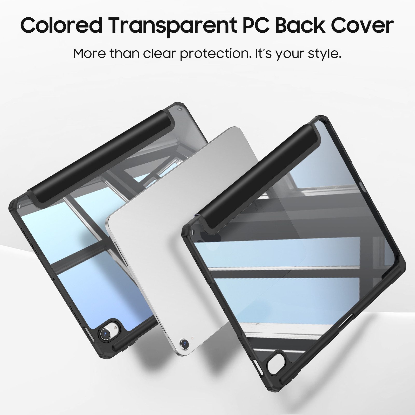 Fintie Tablet-Hülle für iPad Air 11'' M4/M3/M2(2026/2025/2024), iPad Air 5/4 Gen 2022/2020 10.9 Zoll, mit Stifthalter, Hülle mit transparenter Hartschale auf der Rückseite