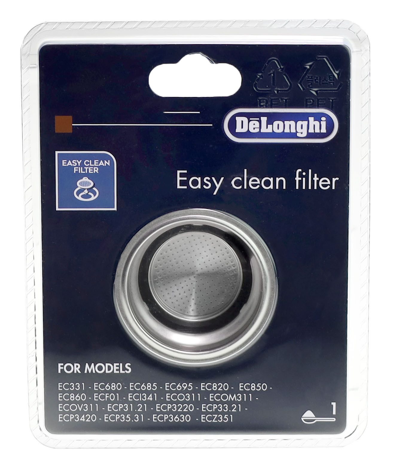 De'Longhi Ersatzfilter DeLonghi 5513280991 Filter (1 Tasse) für EC680 EC685 EC695 EC820 EC850